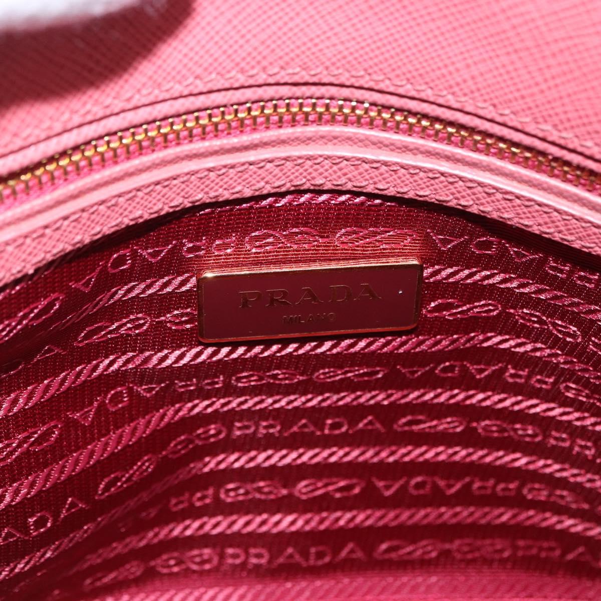 PRADA Galleria Hand Bag Saffiano 2way Pink Gold Auth 199933V