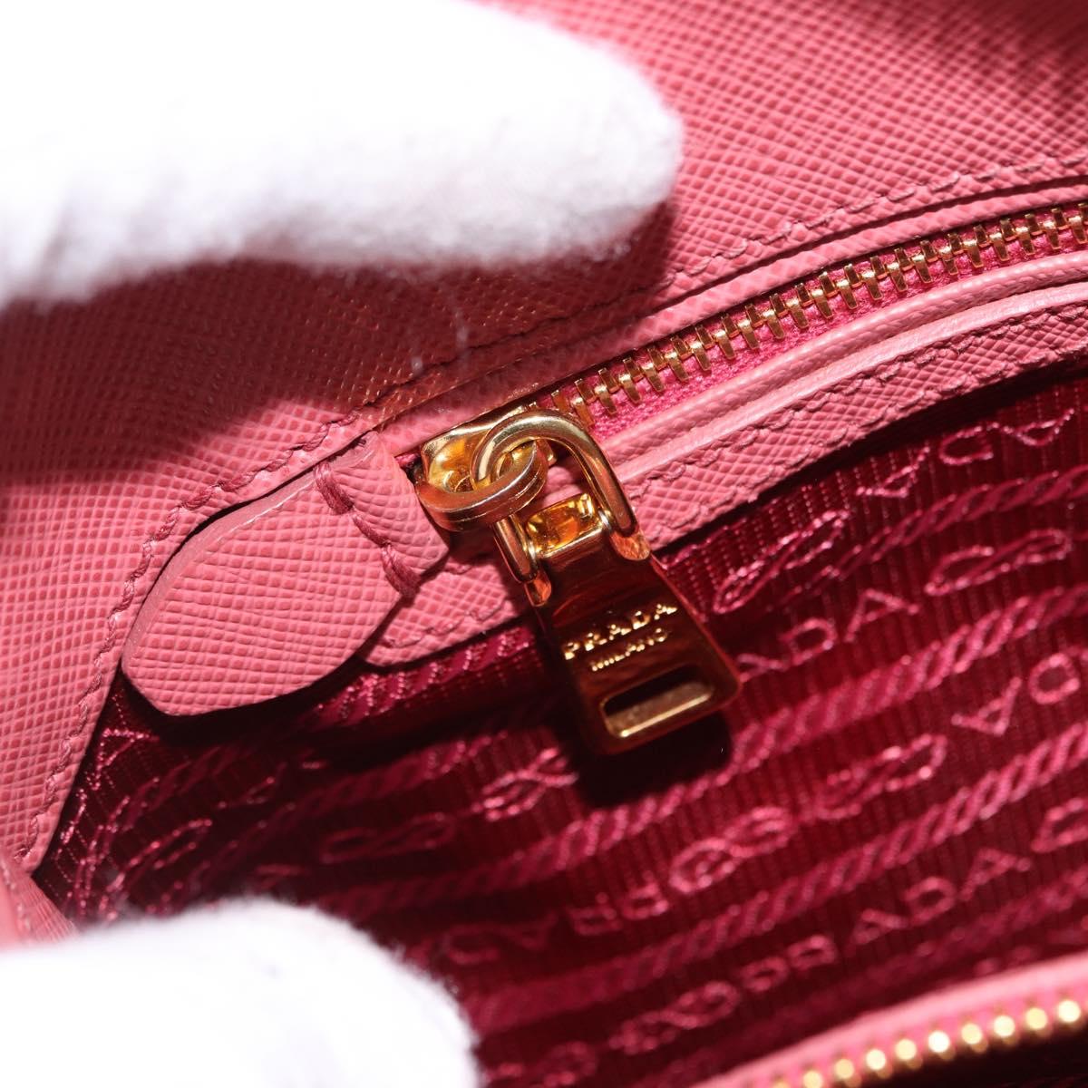 PRADA Galleria Hand Bag Saffiano 2way Pink Gold Auth 199933V