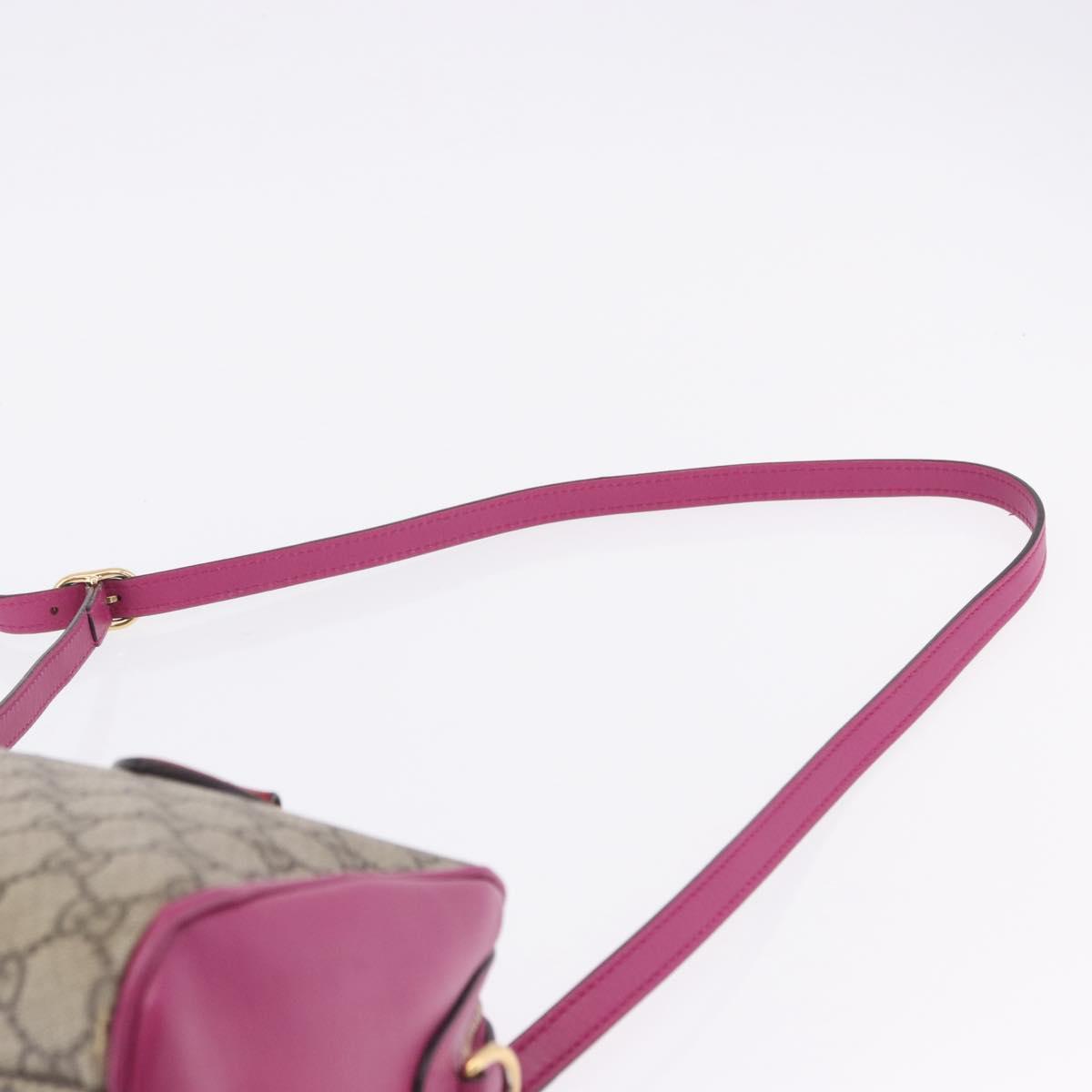 GUCCI GG Supreme Hand Bag PVC 2way Beige Gold 409529 Auth 199935A