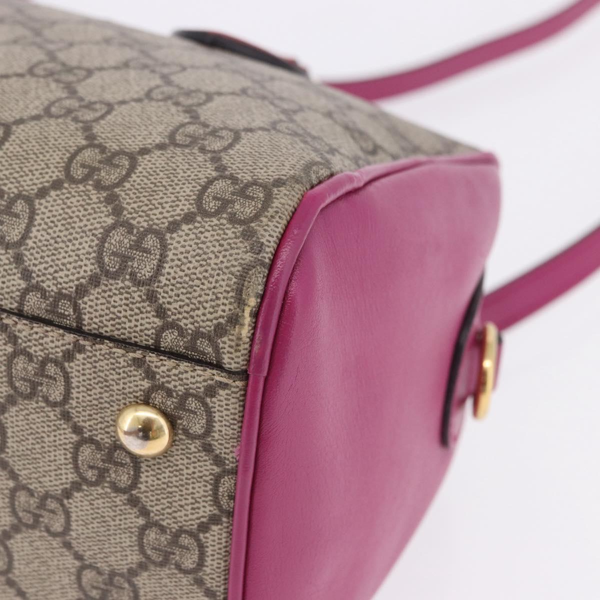GUCCI GG Supreme Hand Bag PVC 2way Beige Gold 409529 Auth 199935A