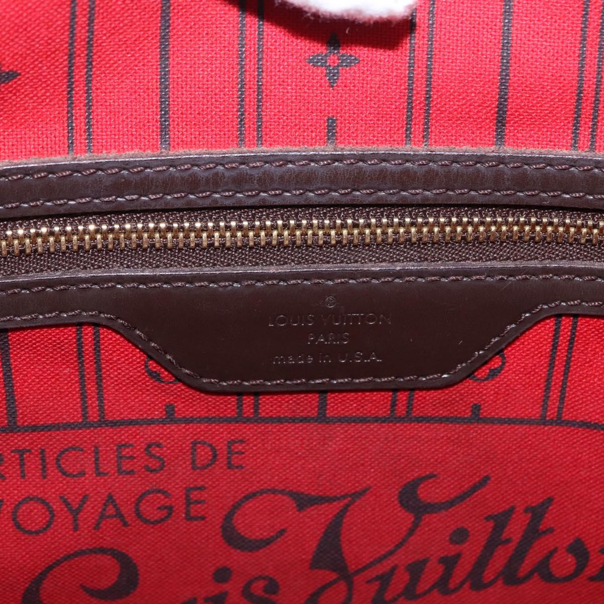 LOUIS VUITTON Damier Ebene Neverfull PM Tote Bag N51109 LV Auth 199936A