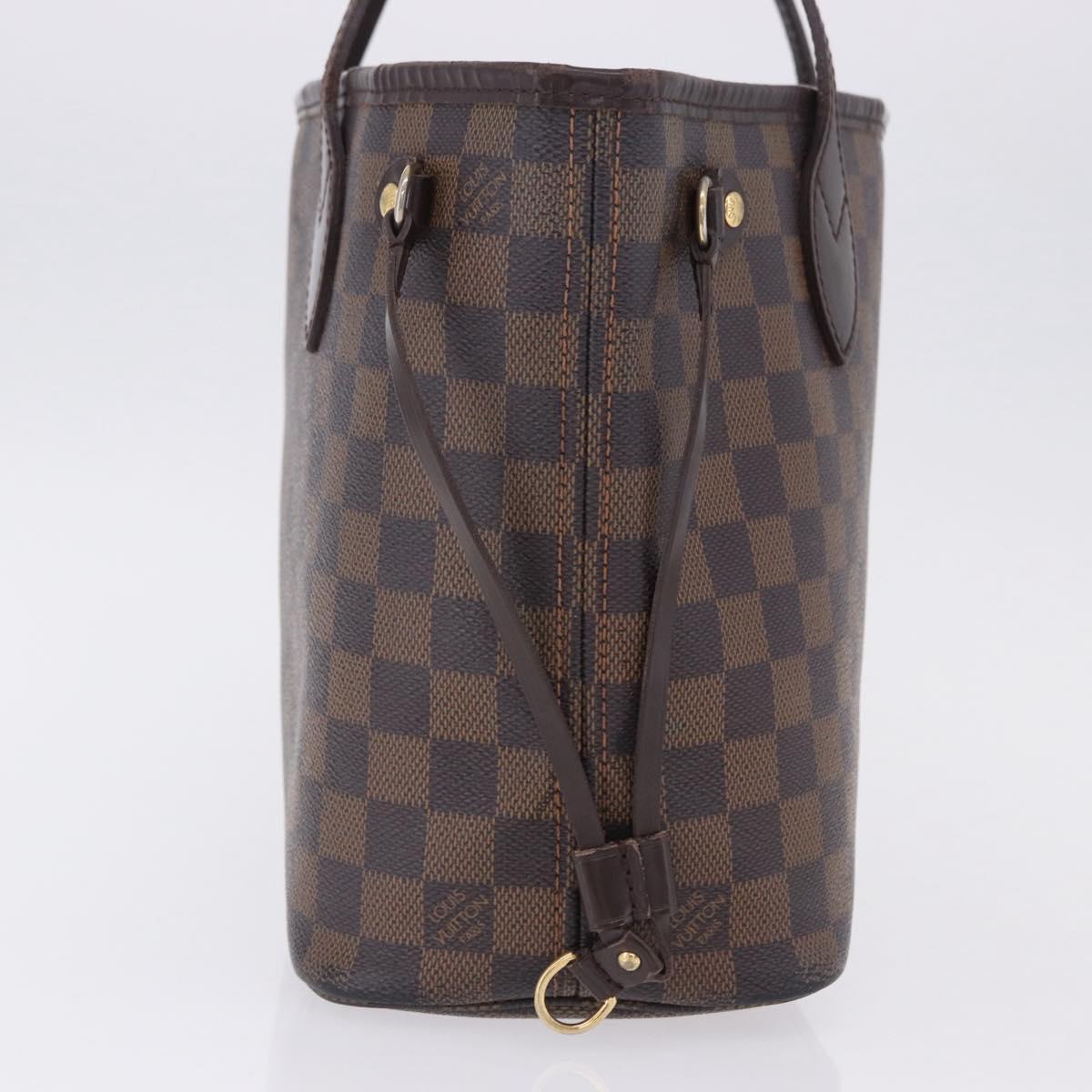LOUIS VUITTON Damier Ebene Neverfull PM Tote Bag N51109 LV Auth 199936A