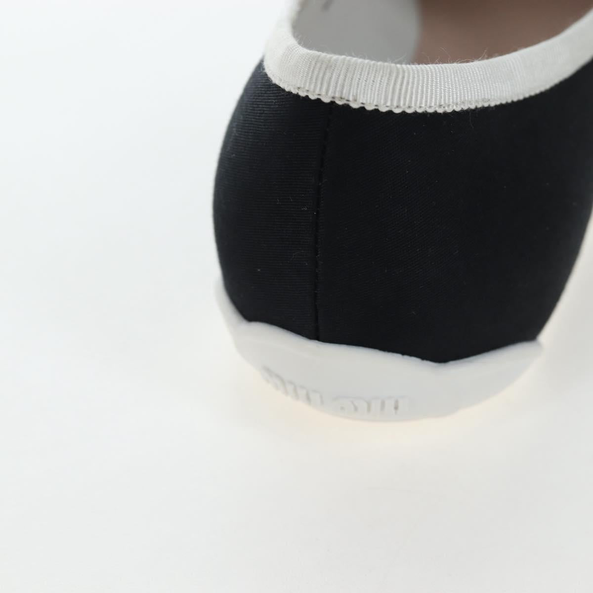 Miu Miu Ballet Shoes Canvas 36.5 Black White Auth 199940M
