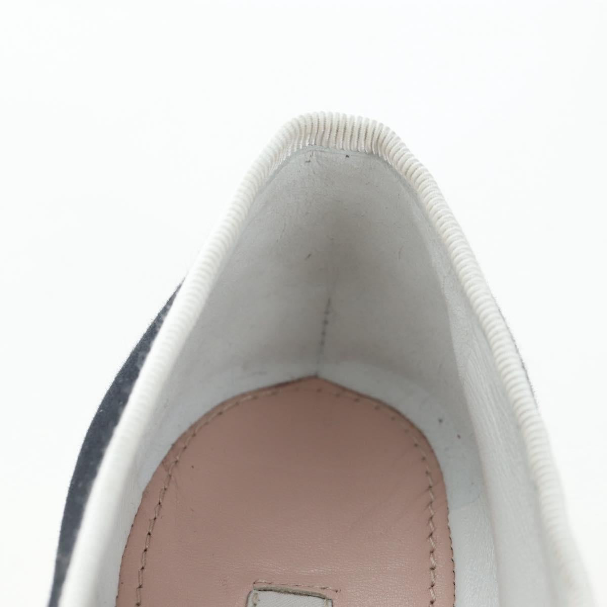Miu Miu Ballet Shoes Canvas 36.5 Black White Auth 199940M