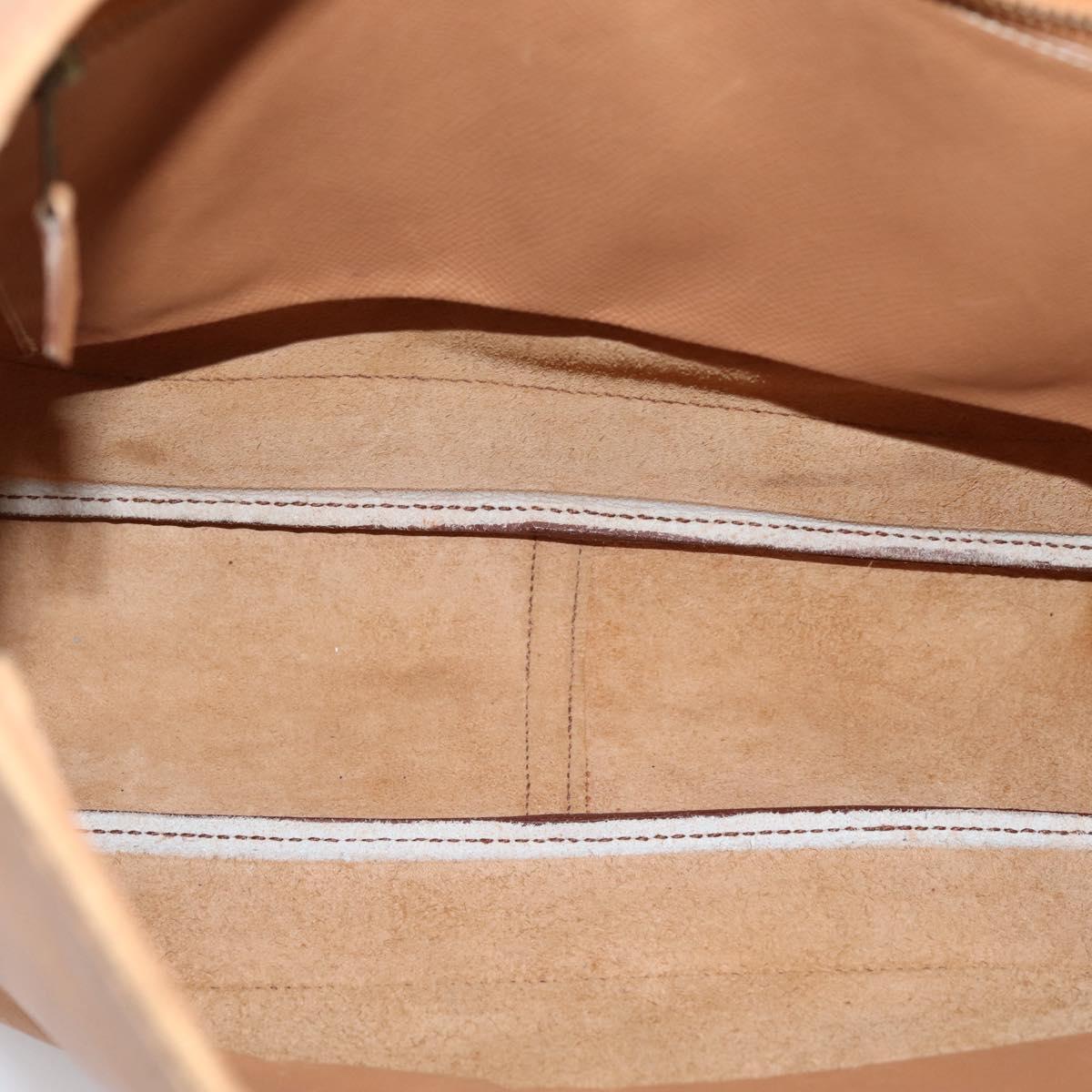 HERMES Trim 38 Shoulder Bag Leather Beige Gold Auth 199943A