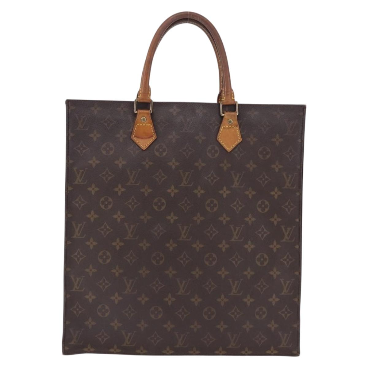 LOUIS VUITTON Monogram Sac Plat Hand Bag M51140 LV Auth 199944