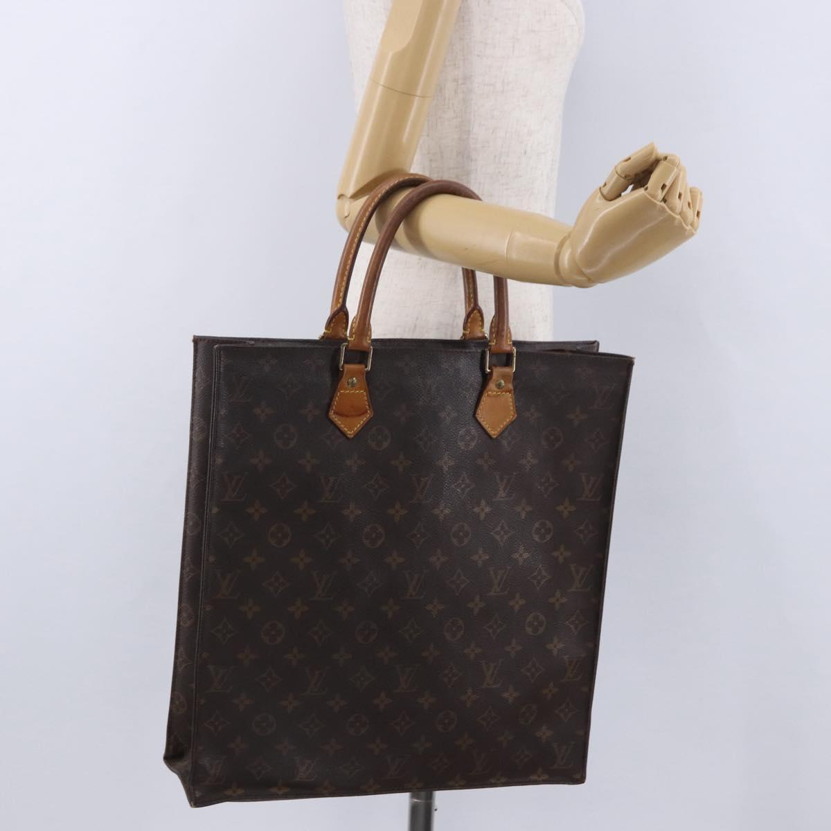 LOUIS VUITTON Monogram Sac Plat Hand Bag M51140 LV Auth 199944