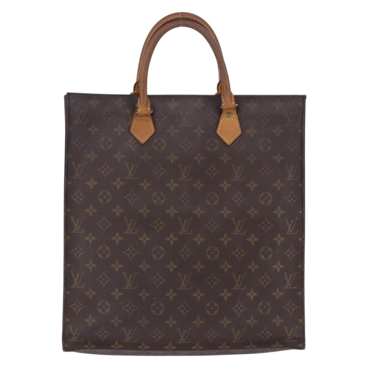 LOUIS VUITTON Monogram Sac Plat Hand Bag M51140 LV Auth 199944