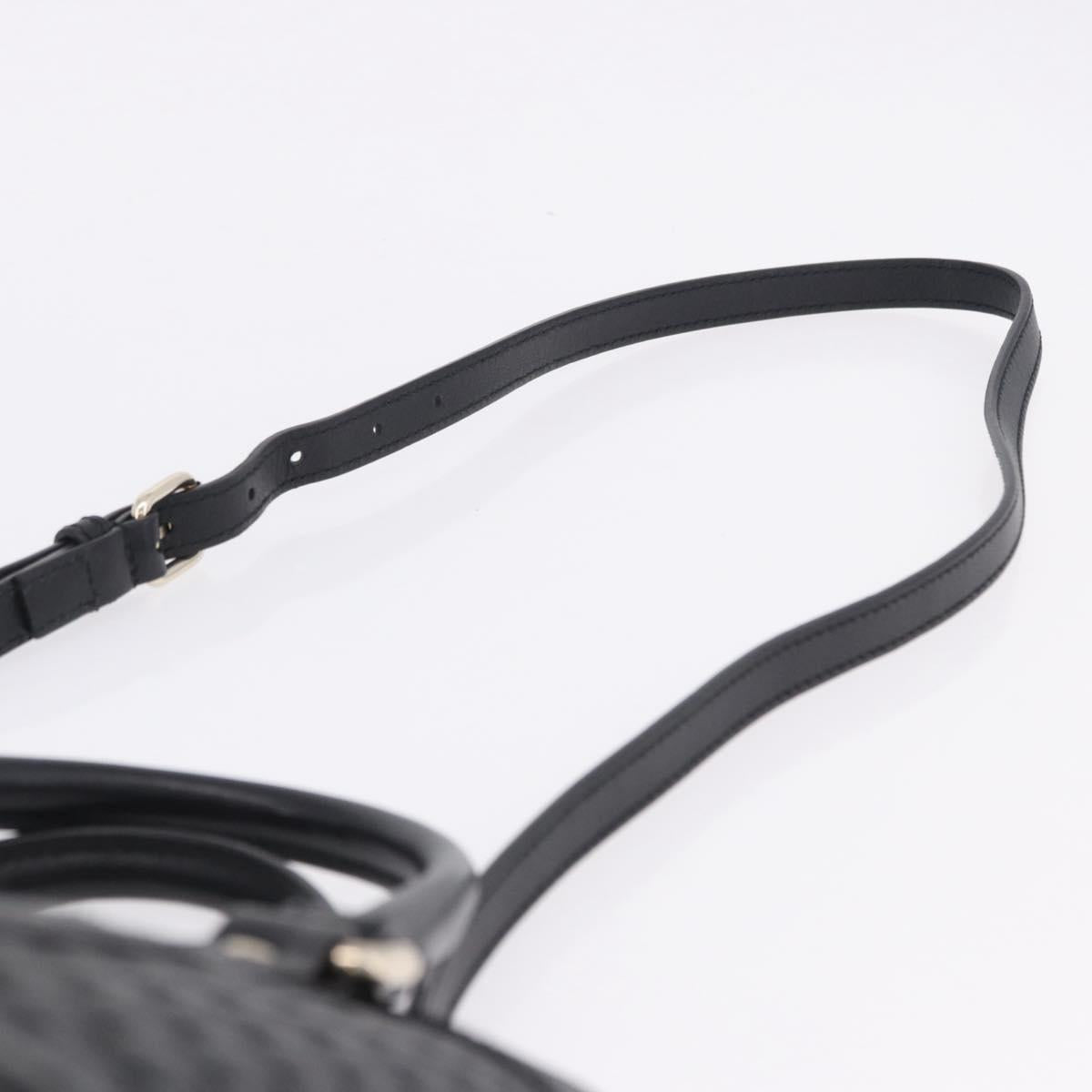 GUCCI Micro GG Canvas Guccissima Bag Leather 2way Black Gold 449654 Auth 199947V
