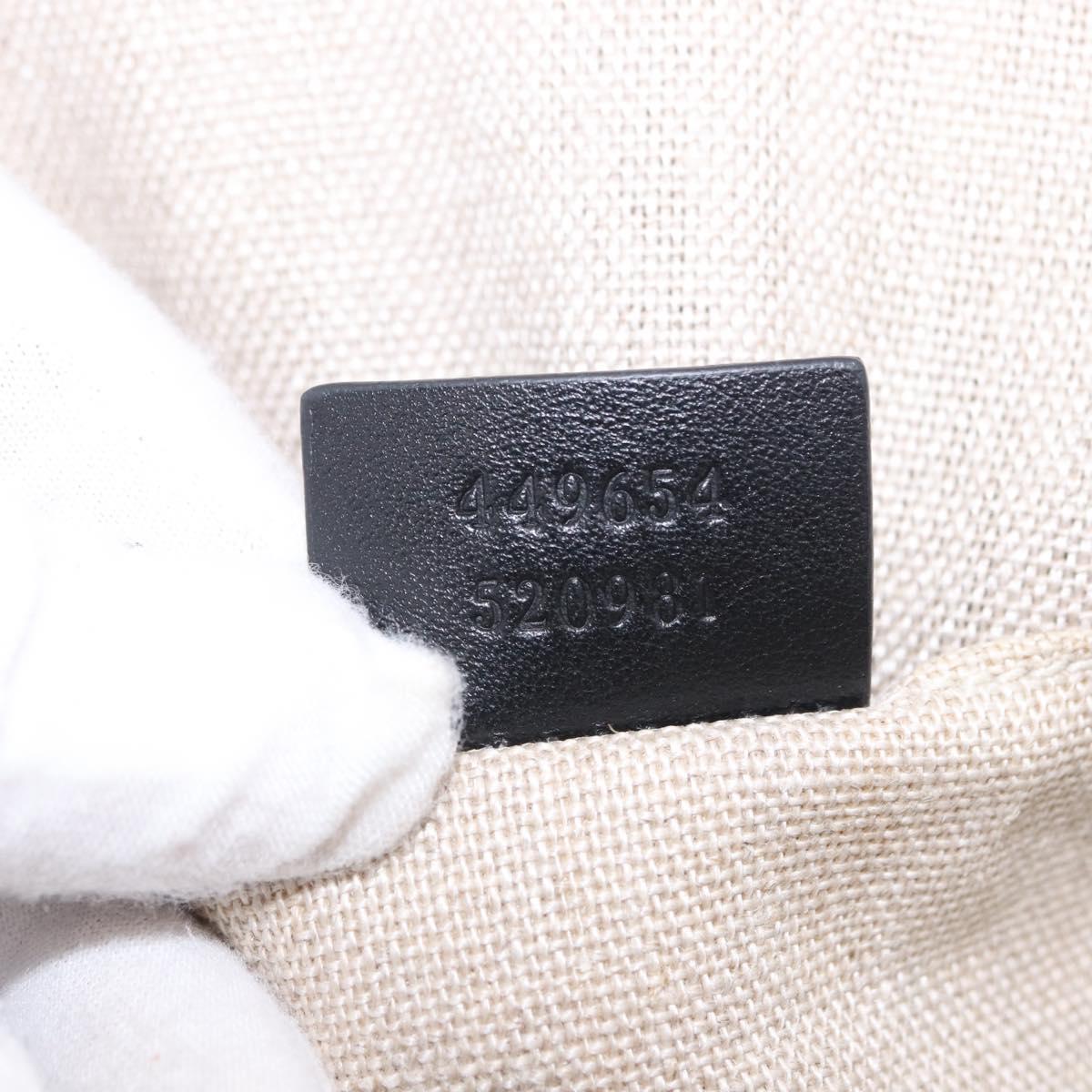 GUCCI Micro GG Canvas Guccissima Bag Leather 2way Black Gold 449654 Auth 199947V