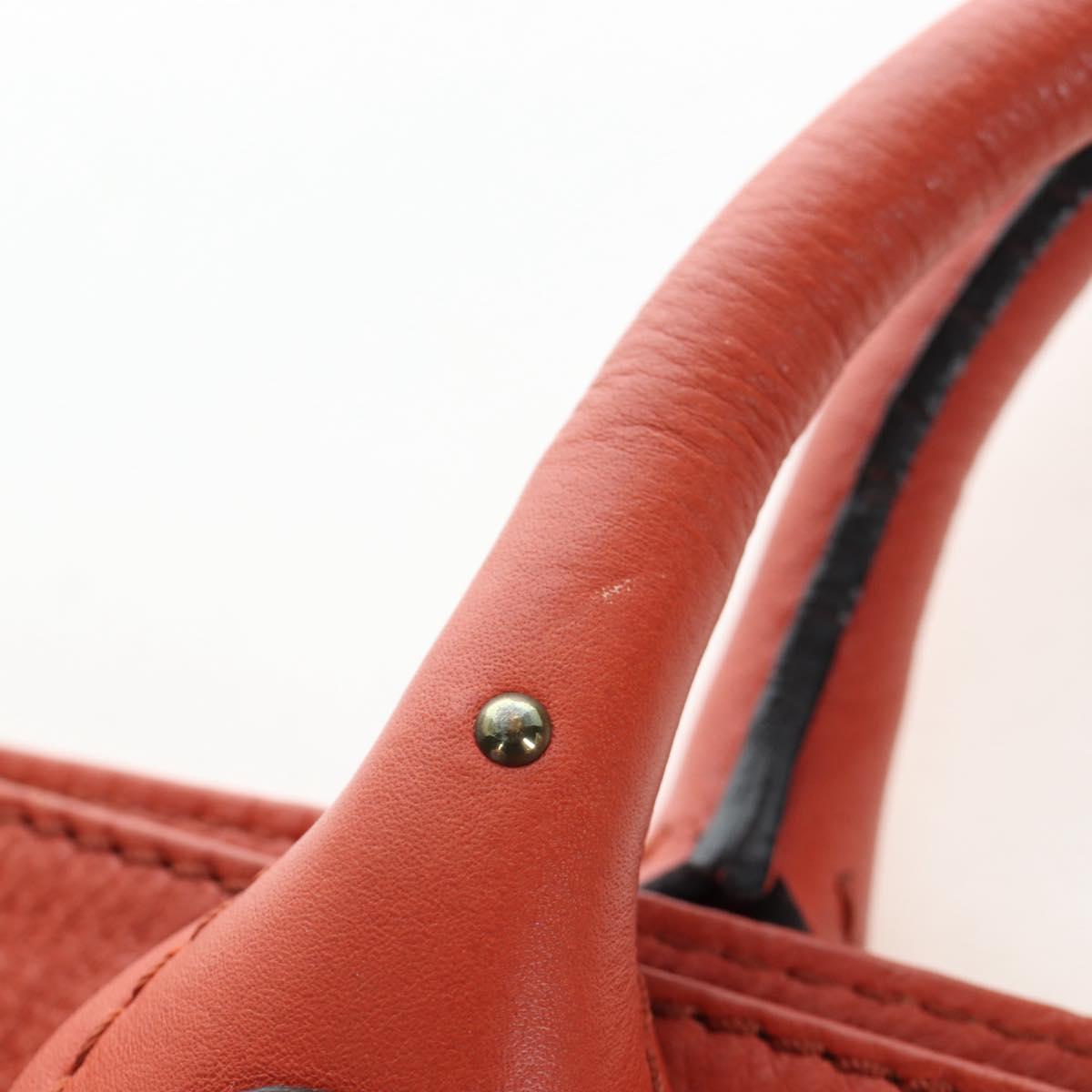 Chloe Paddington Tote Bag Leather Orange Gold Silver Auth 199949V