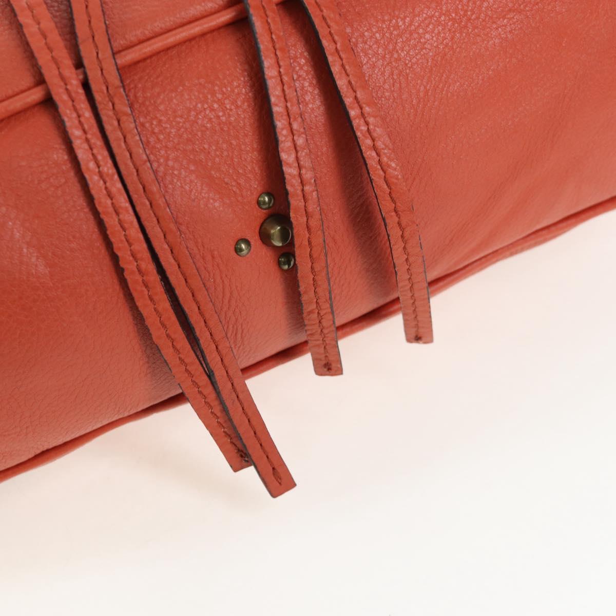 Chloe Paddington Tote Bag Leather Orange Gold Silver Auth 199949V