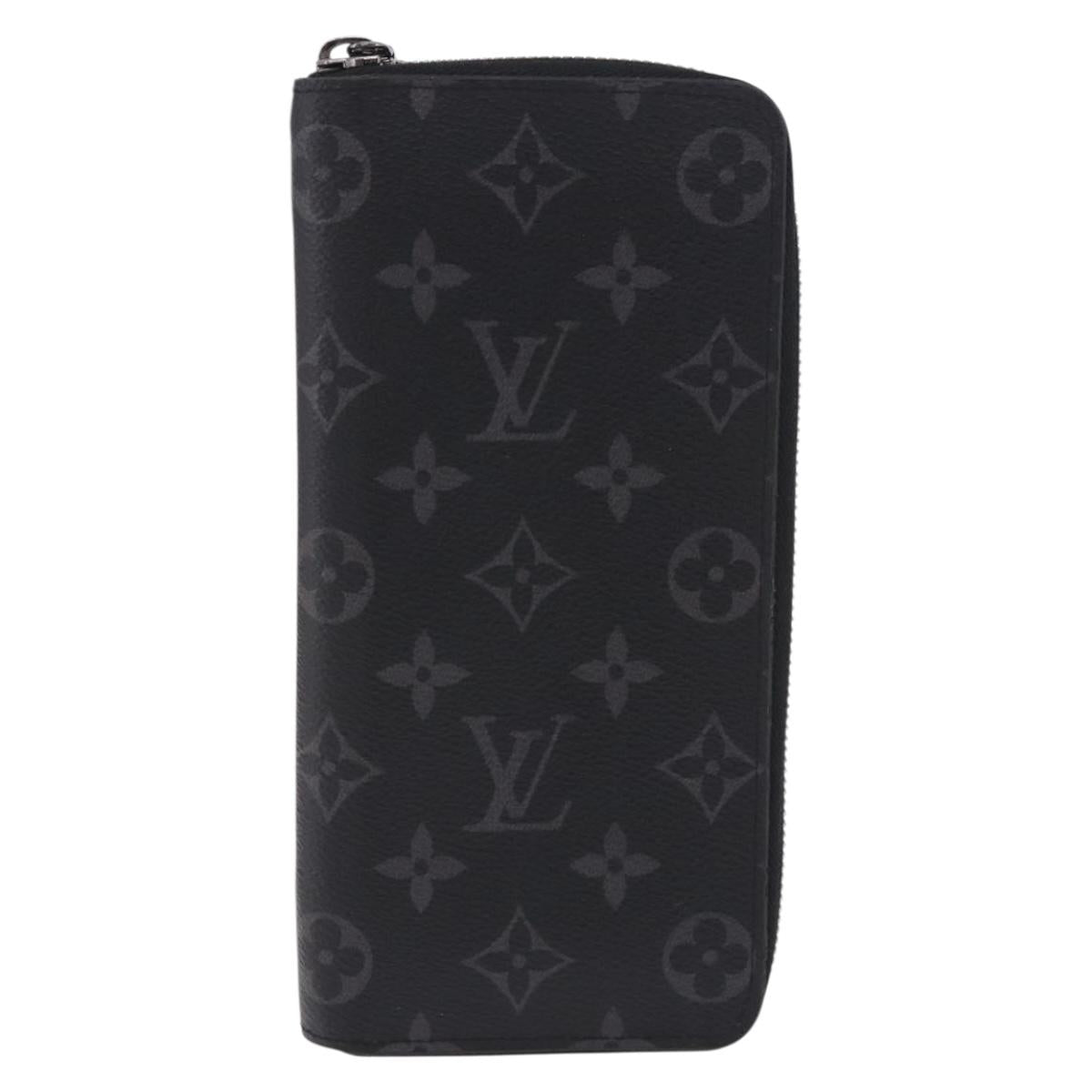 LOUIS VUITTON Monogram Eclipse Zippy Wallet Vertical Wallet M62295 Auth 199958M