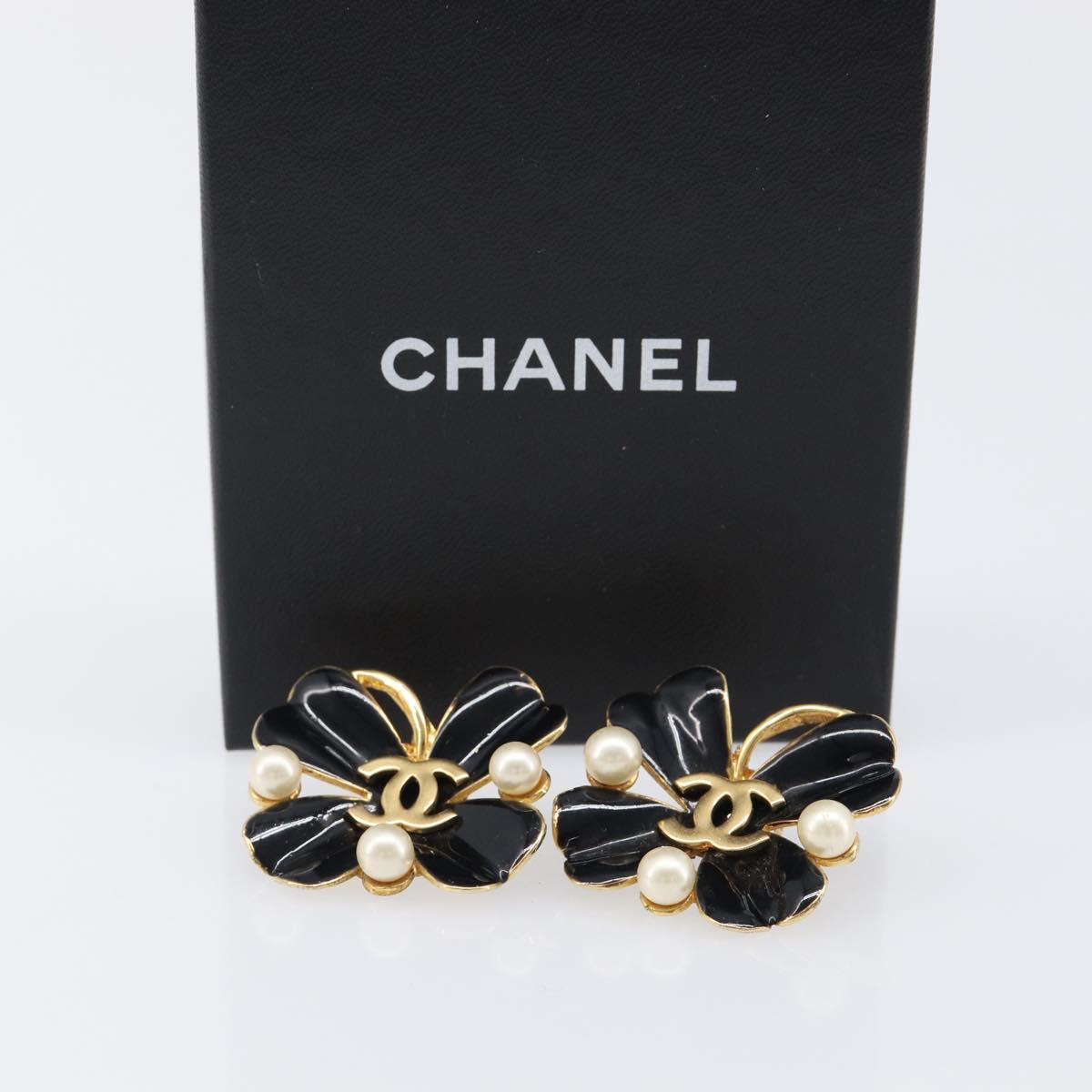 CHANEL Earring metal Gold Tone CC Auth 199960V