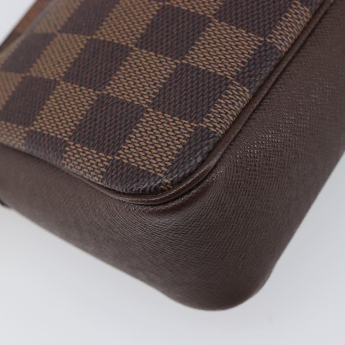 LOUIS VUITTON Damier Ebene Trousse Makeup Pouch N51982 LV Auth 199967A