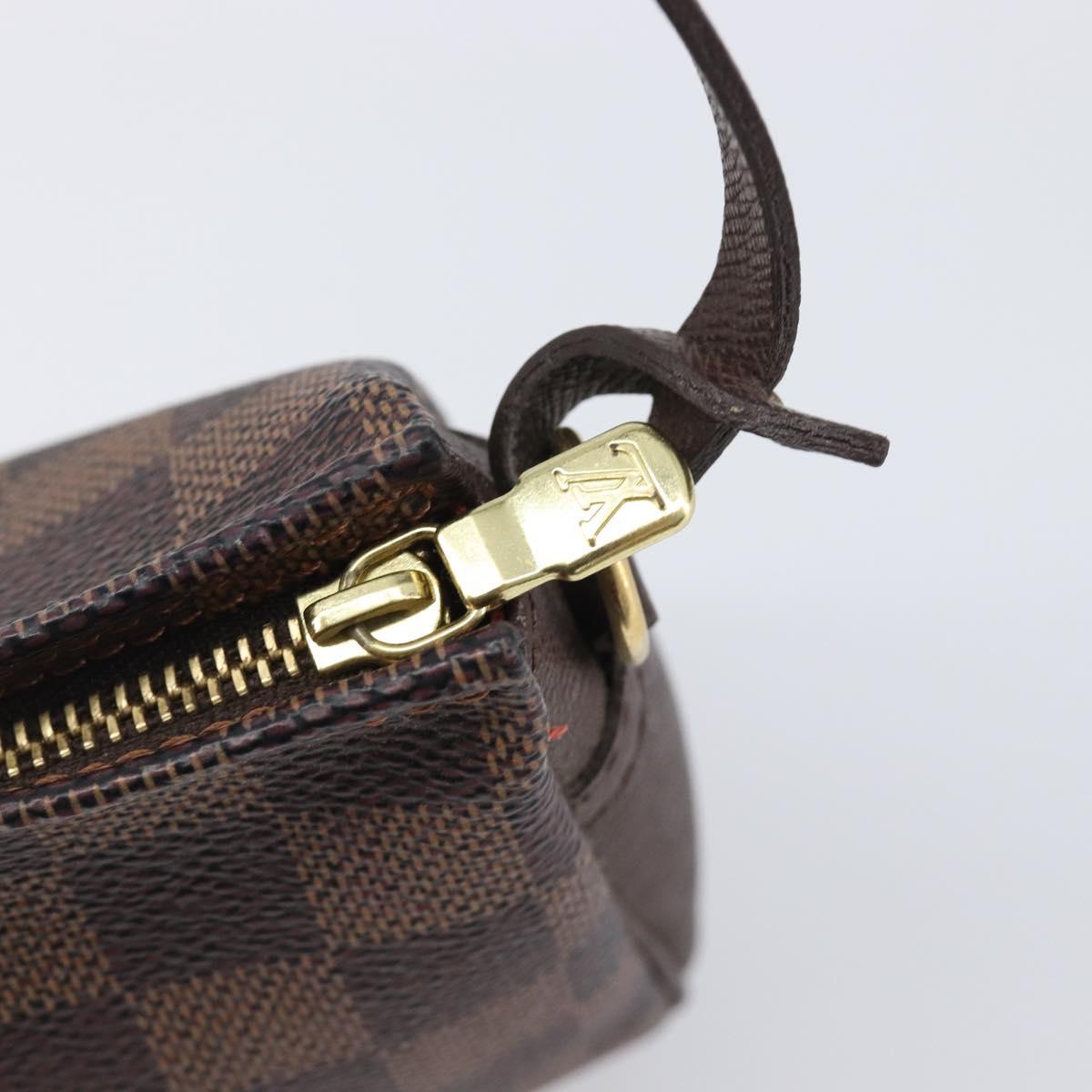 LOUIS VUITTON Damier Ebene Trousse Makeup Pouch N51982 LV Auth 199967A