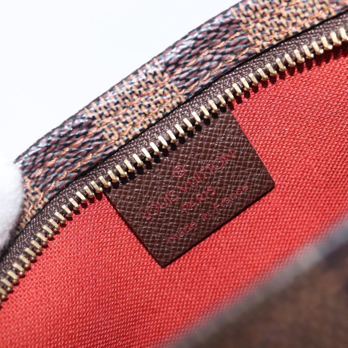 LOUIS VUITTON Damier Ebene Trousse Makeup Pouch N51982 LV Auth 199967A