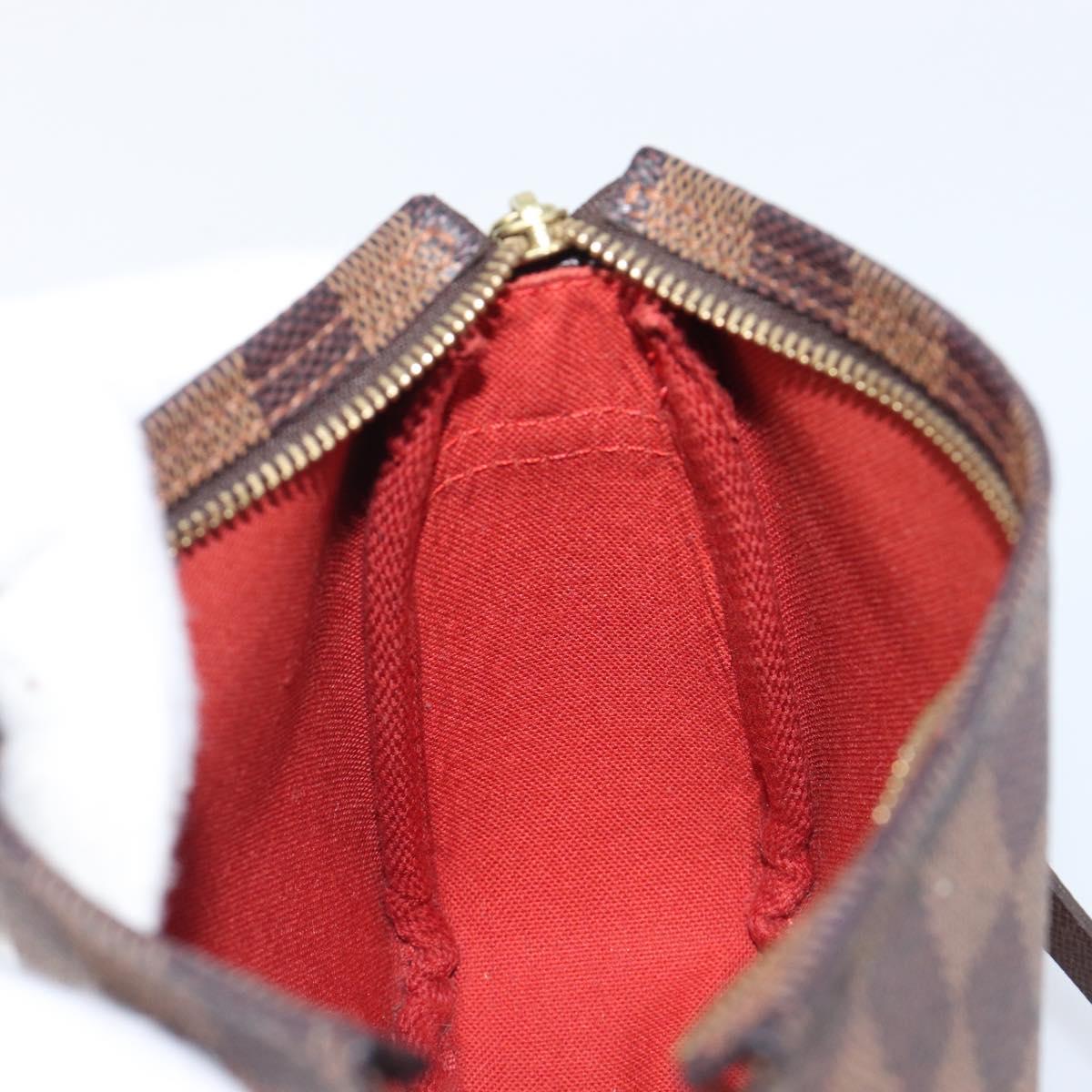 LOUIS VUITTON Damier Ebene Trousse Makeup Pouch N51982 LV Auth 199967A