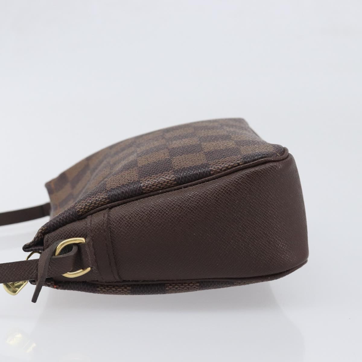 LOUIS VUITTON Damier Ebene Trousse Makeup Pouch N51982 LV Auth 199967A