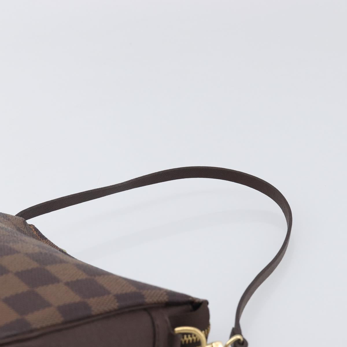 LOUIS VUITTON Damier Ebene Trousse Makeup Pouch N51982 LV Auth 199967A