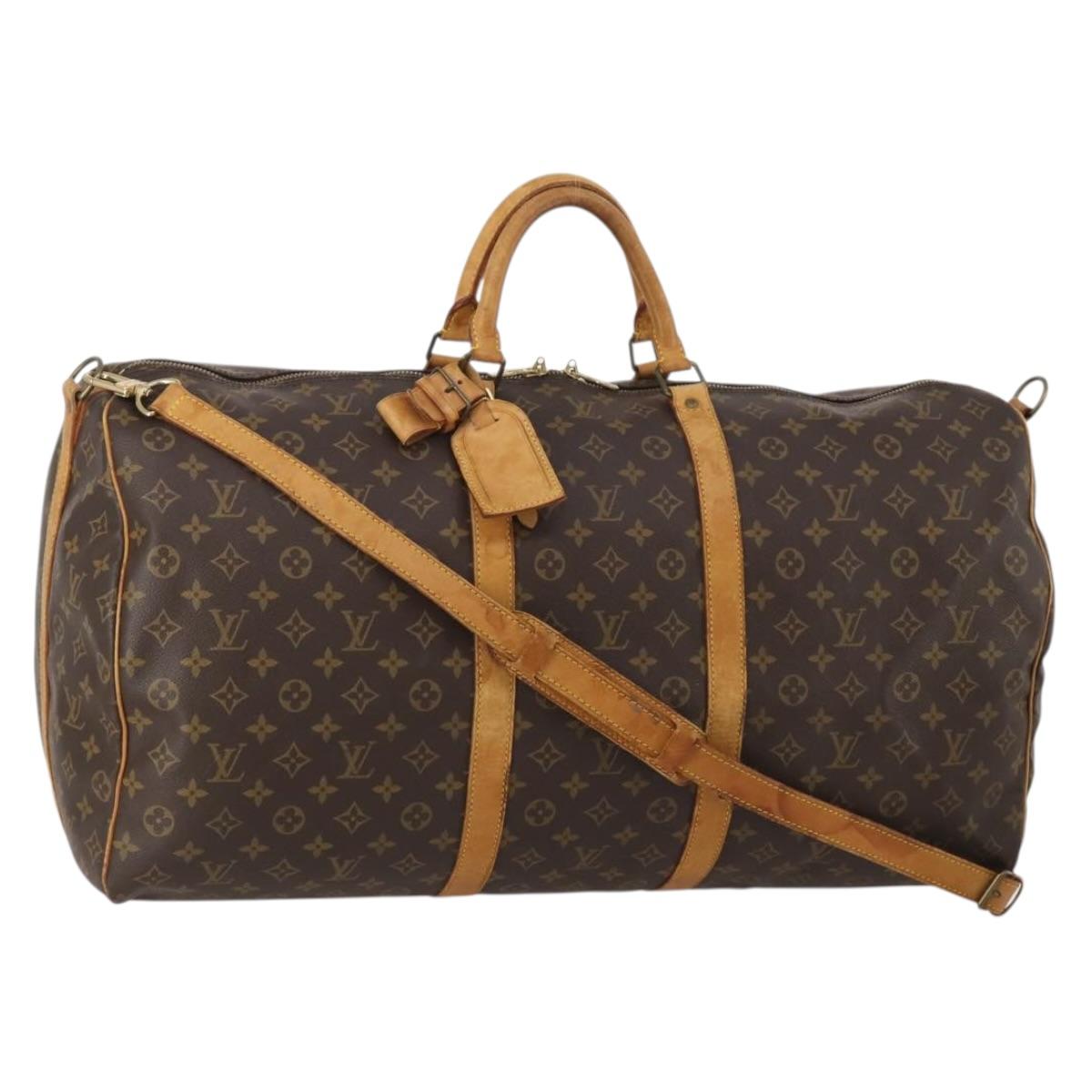 LOUIS VUITTON Monogram Keepall Bandouliere 60 Boston Bag M41412 LV Auth 199972