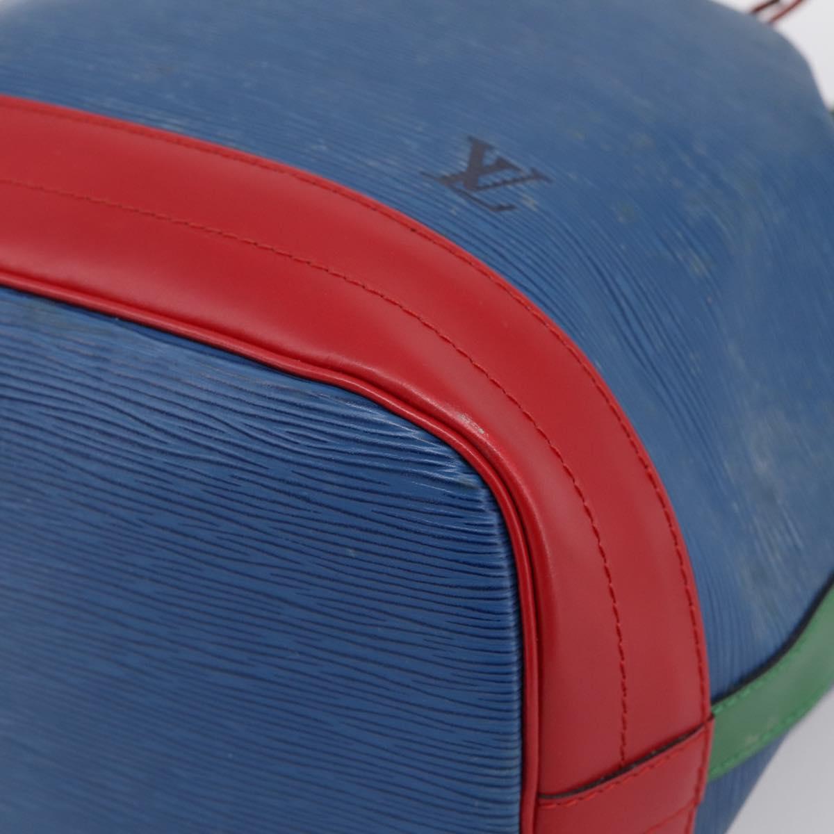 LOUIS VUITTON Epi Tricolor Noe Shoulder Bag Blue Red Green M44082 LV Auth 199974