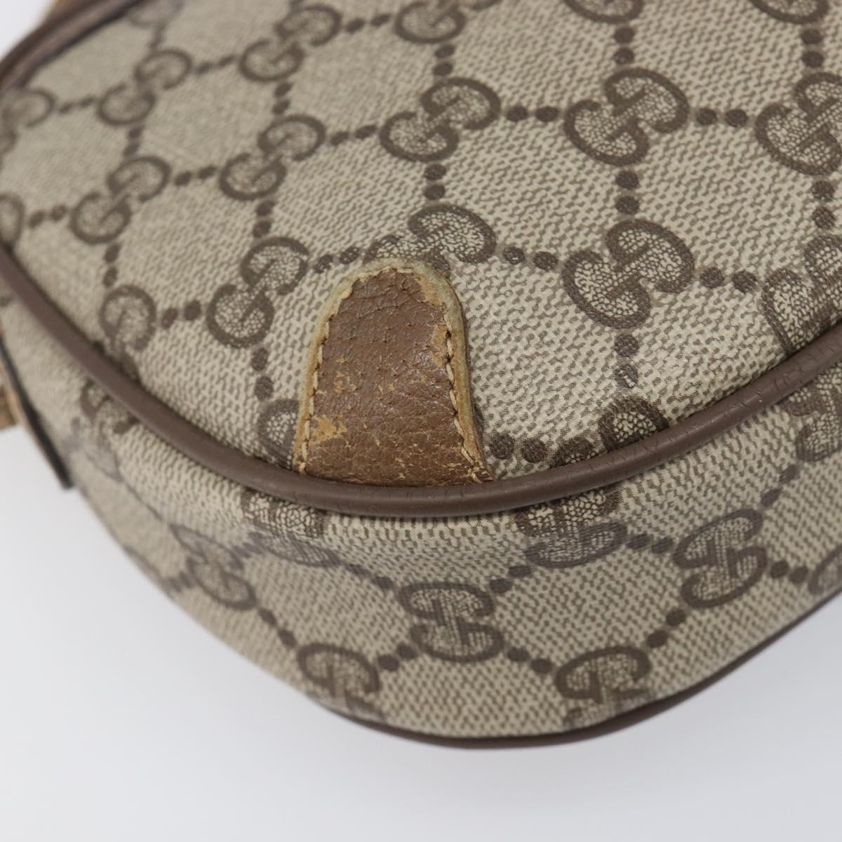 GUCCI GG Supreme Web Sherry Line Bag PVC Beige Gold 89 02 066 Auth 199976