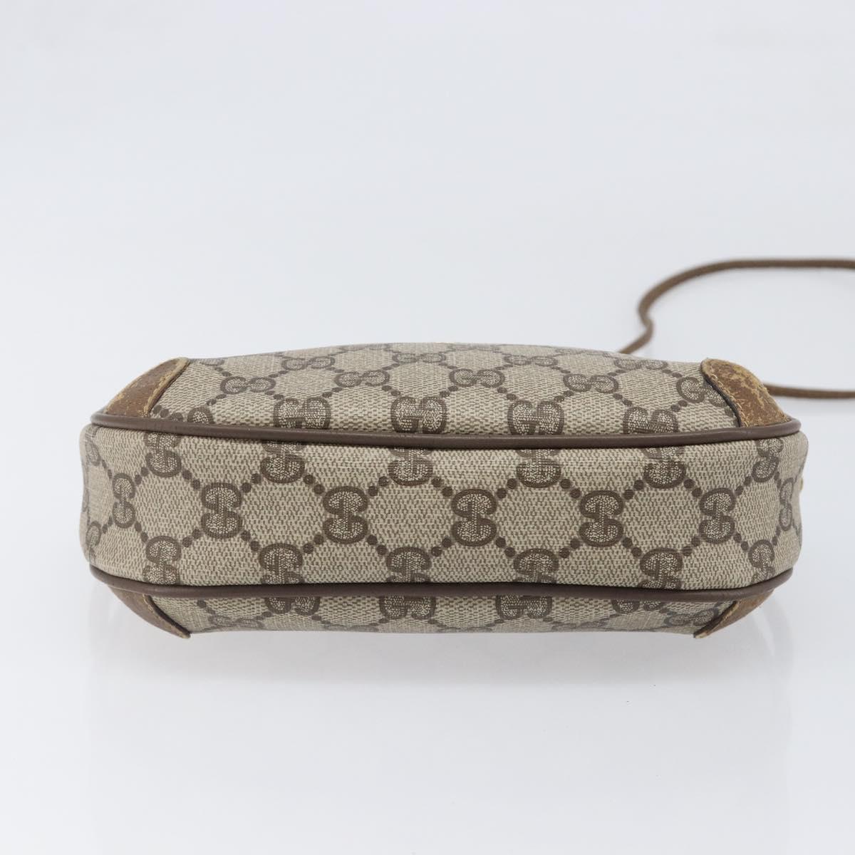 GUCCI GG Supreme Web Sherry Line Bag PVC Beige Gold 89 02 066 Auth 199976