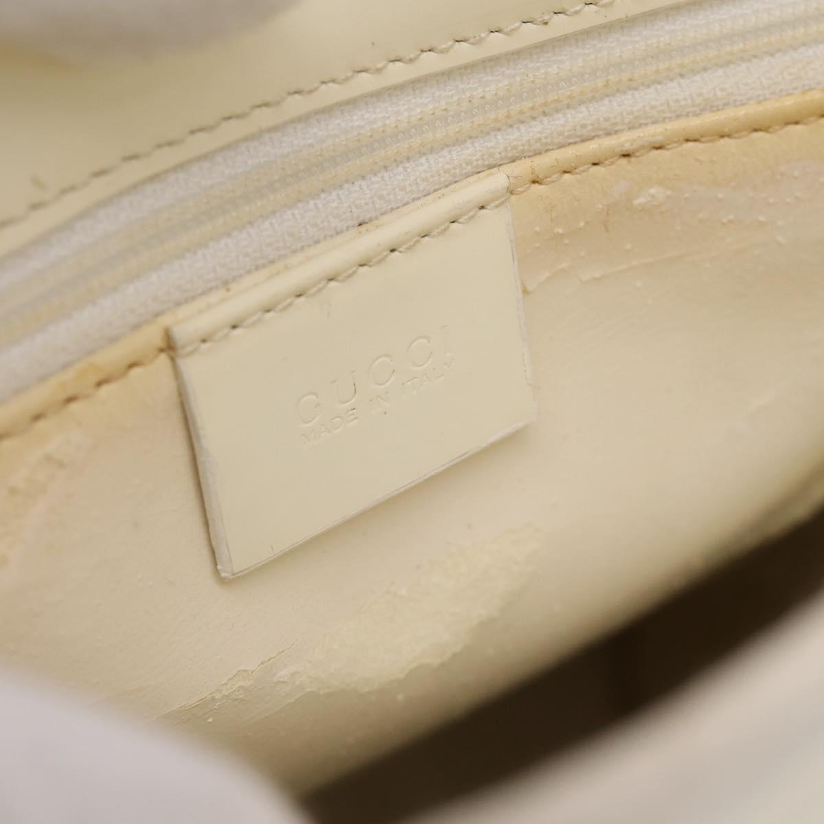 GUCCI Shoulder Bag Patent leather White Silver 001 1013 3037 Auth 199981