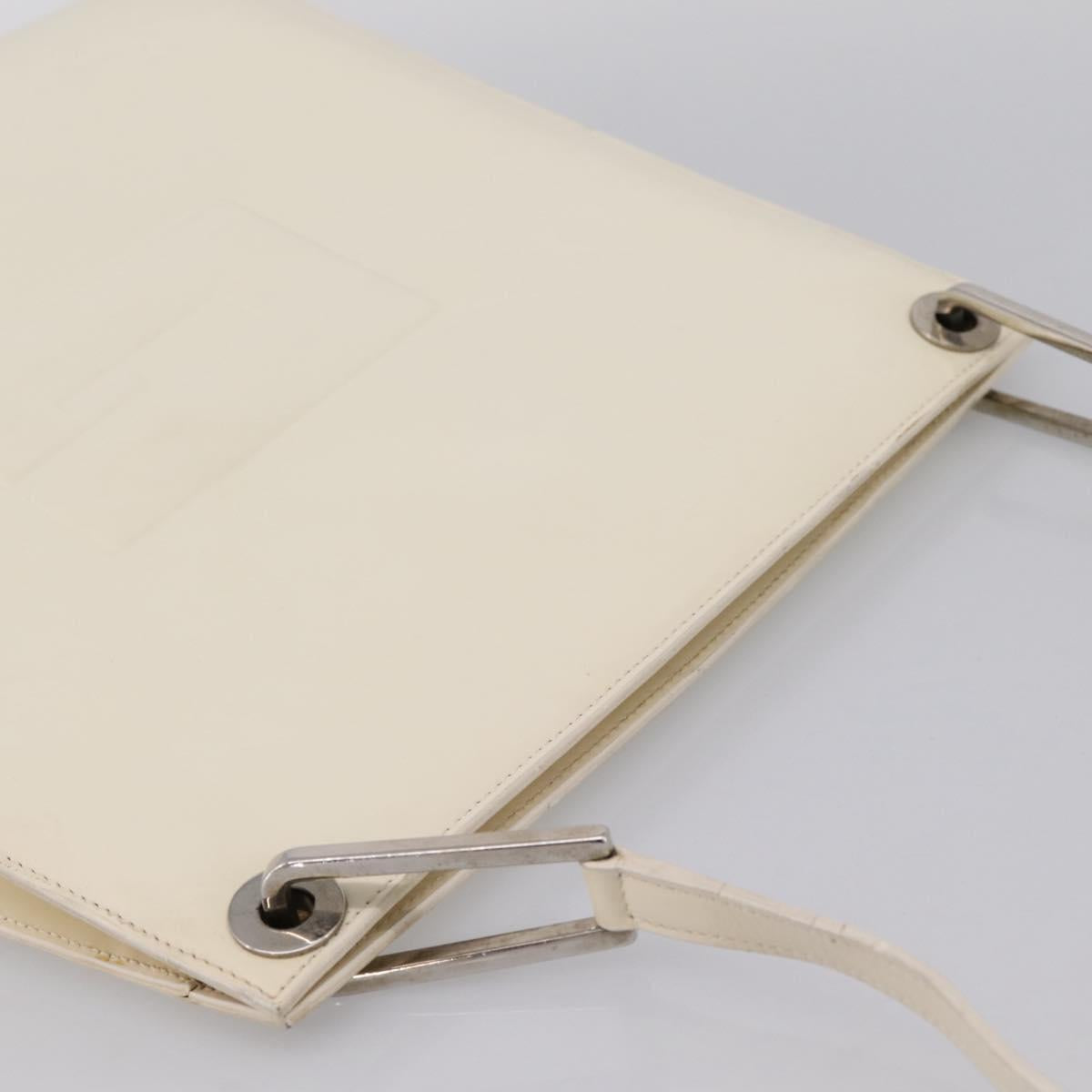GUCCI Shoulder Bag Patent leather White Silver 001 1013 3037 Auth 199981