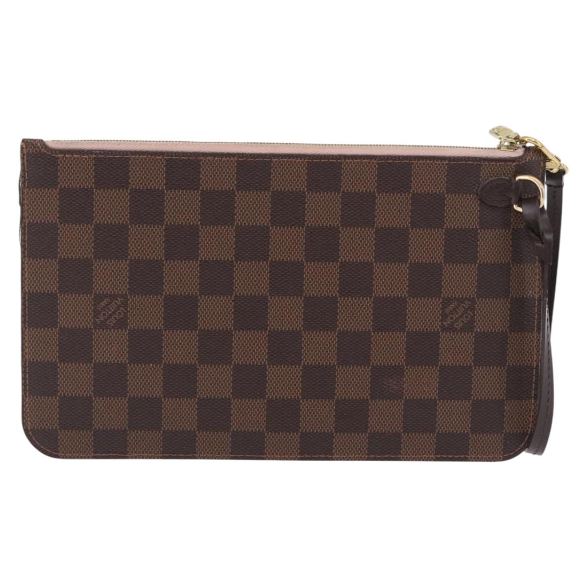 LOUIS VUITTON Damier Ebene Neverfull MM Pouch LV Auth 199983