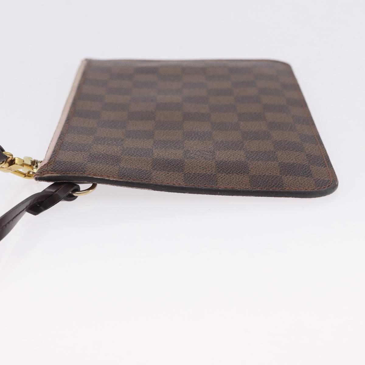 LOUIS VUITTON Damier Ebene Neverfull MM Pouch LV Auth 199983