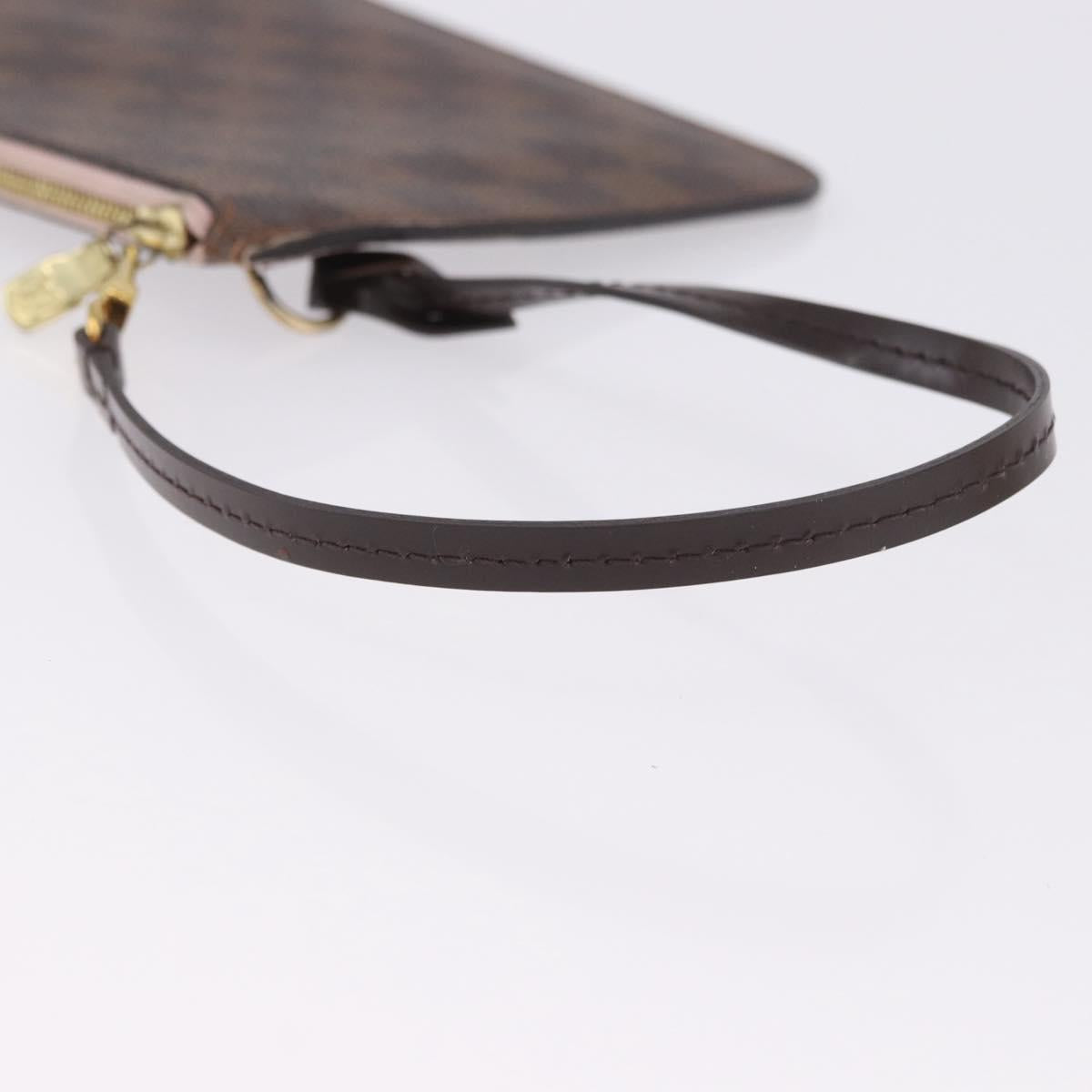 LOUIS VUITTON Damier Ebene Neverfull MM Pouch LV Auth 199983