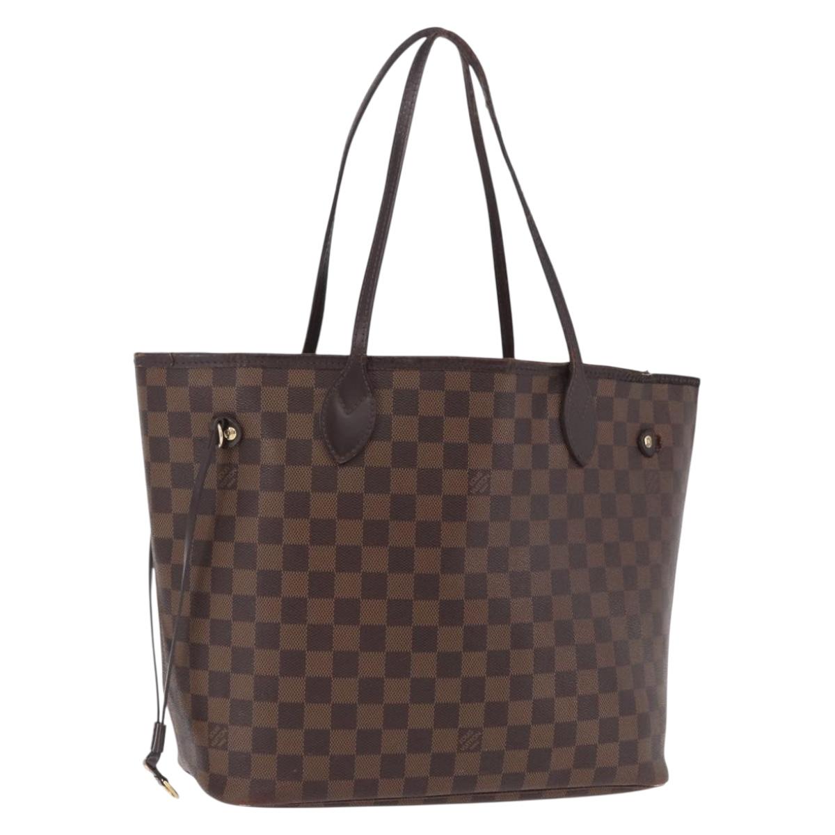 LOUIS VUITTON Damier Ebene Neverfull MM Tote Bag N51105 LV Auth 199984