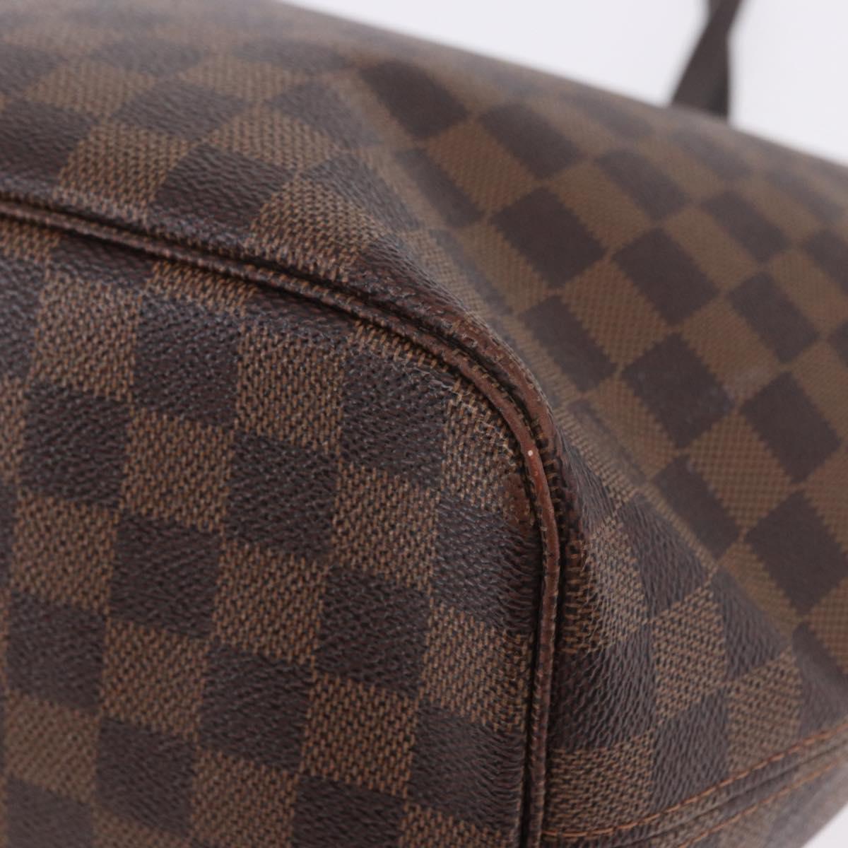 LOUIS VUITTON Damier Ebene Neverfull MM Tote Bag N51105 LV Auth 199984