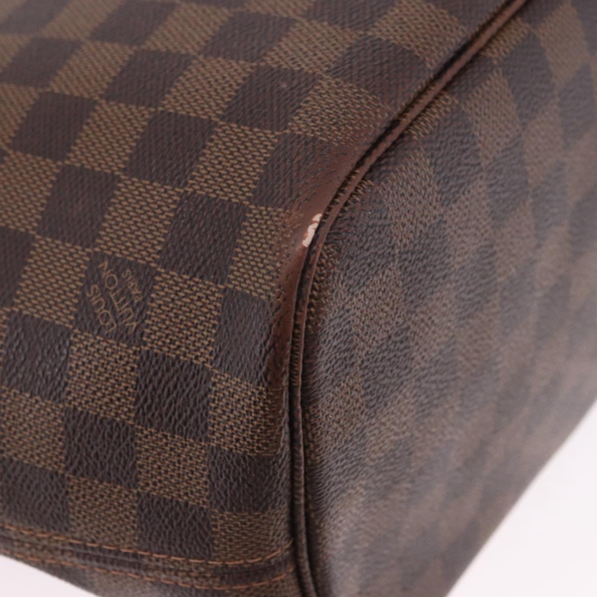 LOUIS VUITTON Damier Ebene Neverfull MM Tote Bag N51105 LV Auth 199984