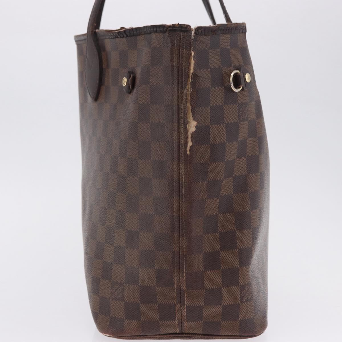 LOUIS VUITTON Damier Ebene Neverfull MM Tote Bag N51105 LV Auth 199984