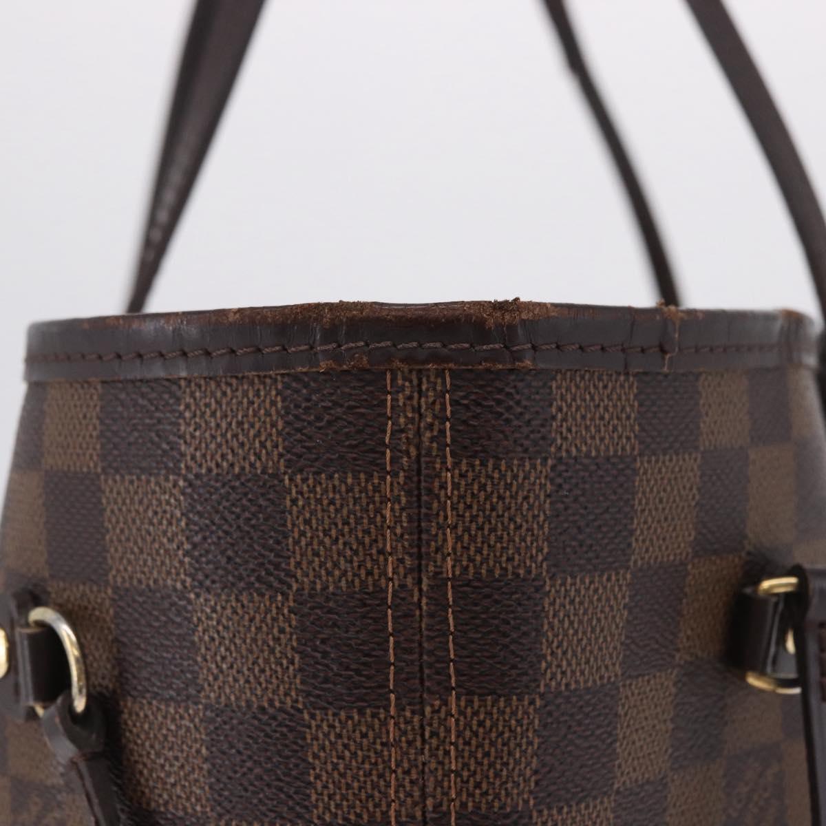 LOUIS VUITTON Damier Ebene Neverfull MM Tote Bag N51105 LV Auth 199984