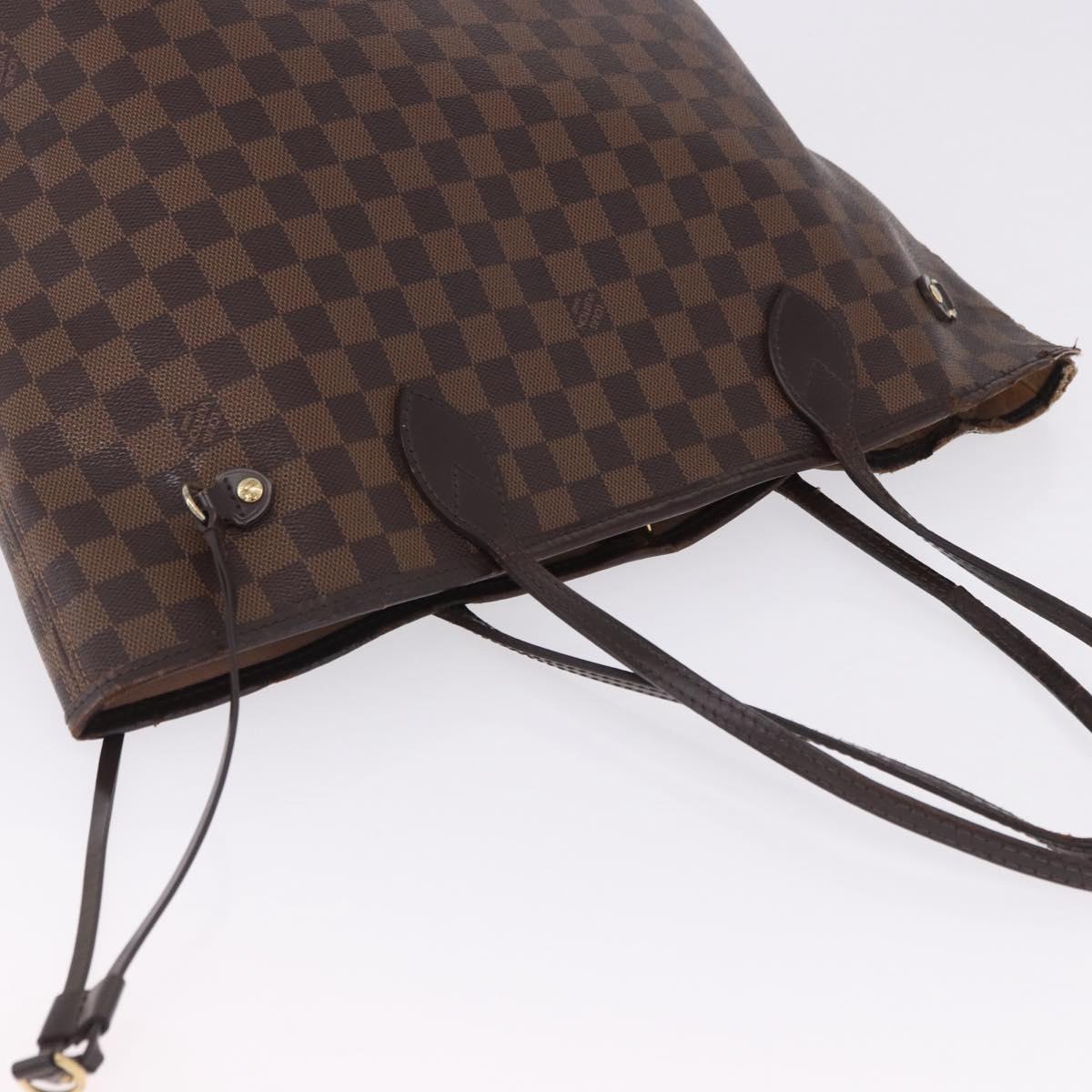 LOUIS VUITTON Damier Ebene Neverfull MM Tote Bag N51105 LV Auth 199984