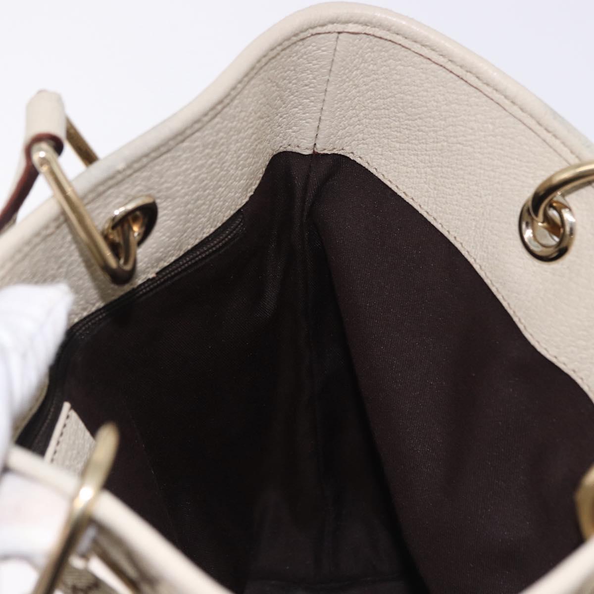 GUCCI GG Canvas Tote Bag Beige Gold 120840 Auth 199985A