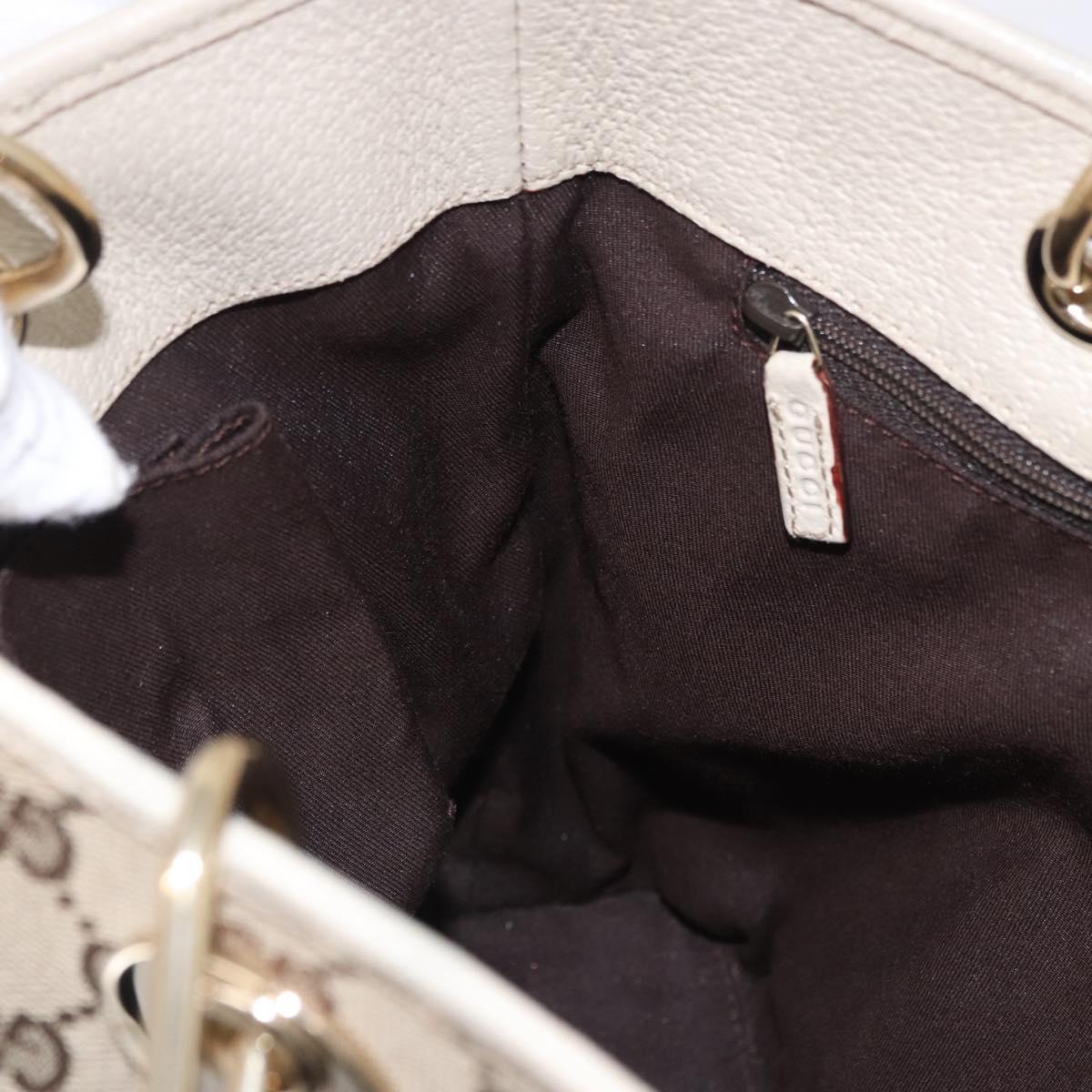 GUCCI GG Canvas Tote Bag Beige Gold 120840 Auth 199985A