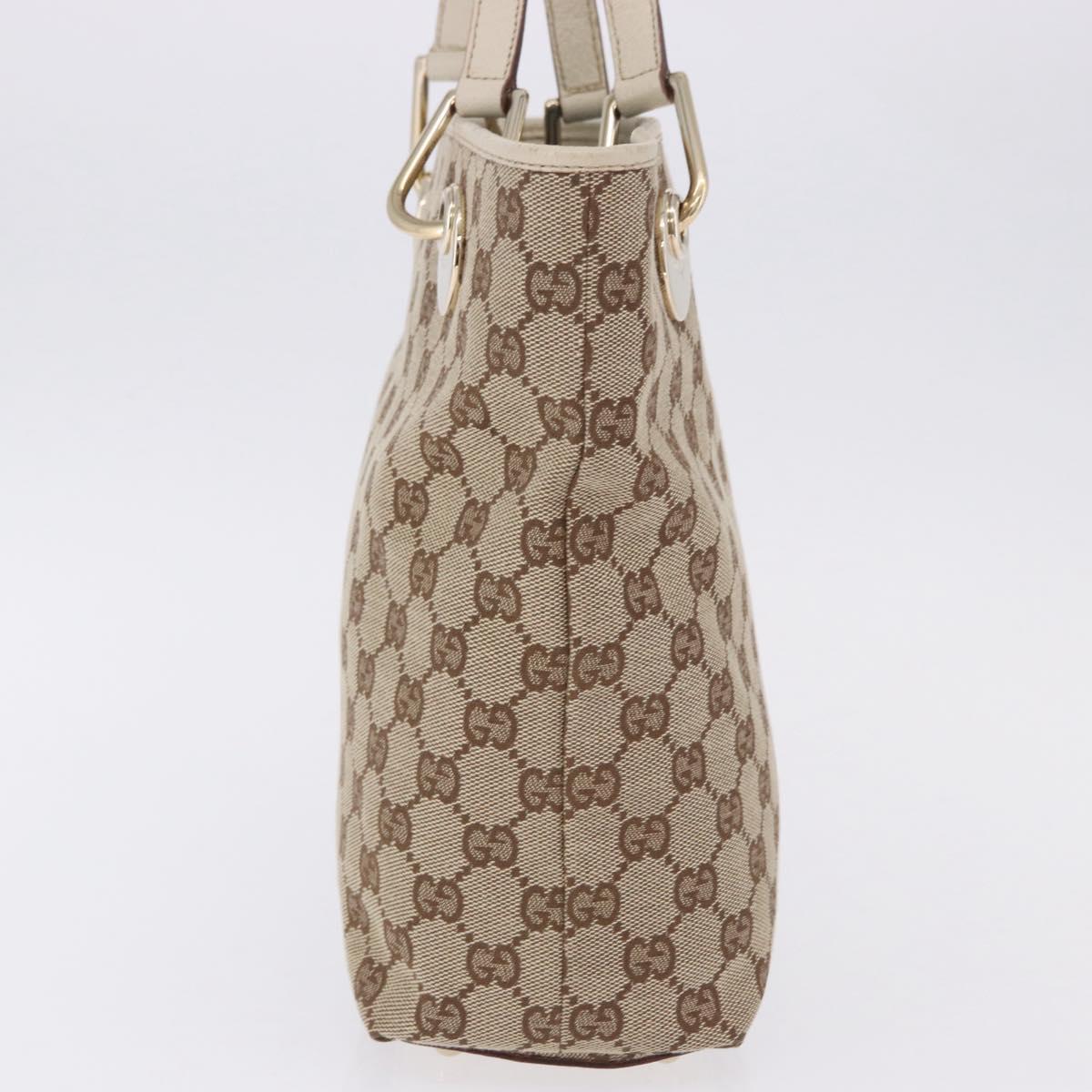 GUCCI GG Canvas Tote Bag Beige Gold 120840 Auth 199985A