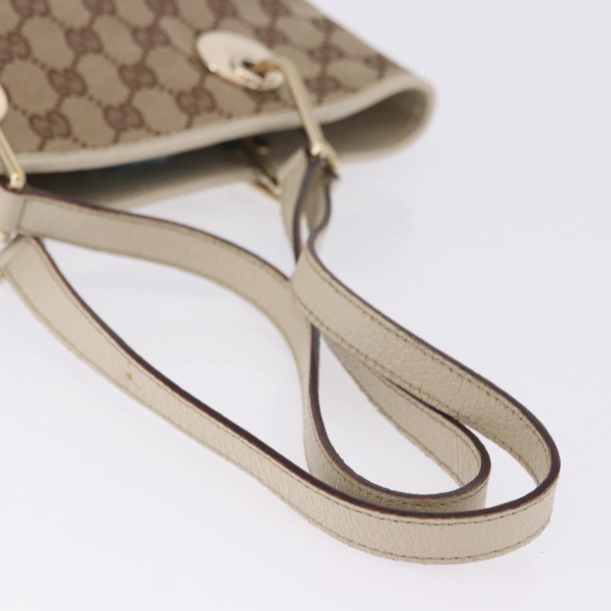 GUCCI GG Canvas Tote Bag Beige Gold 120840 Auth 199985A