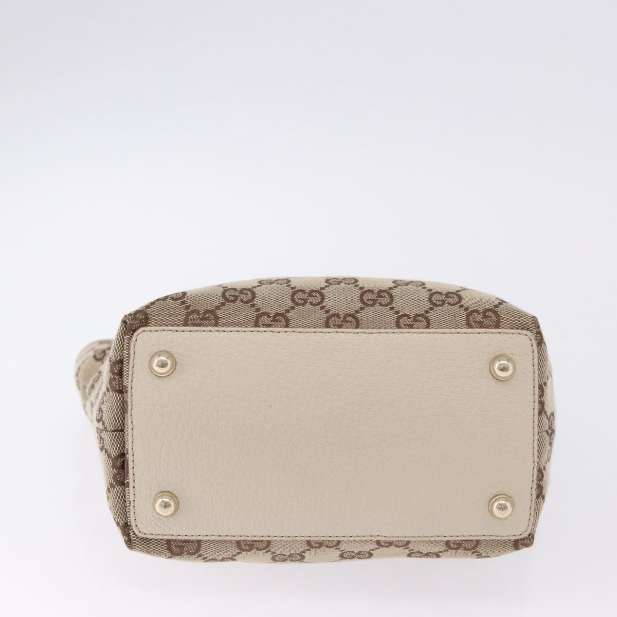 GUCCI GG Canvas Tote Bag Beige Gold 120840 Auth 199985A