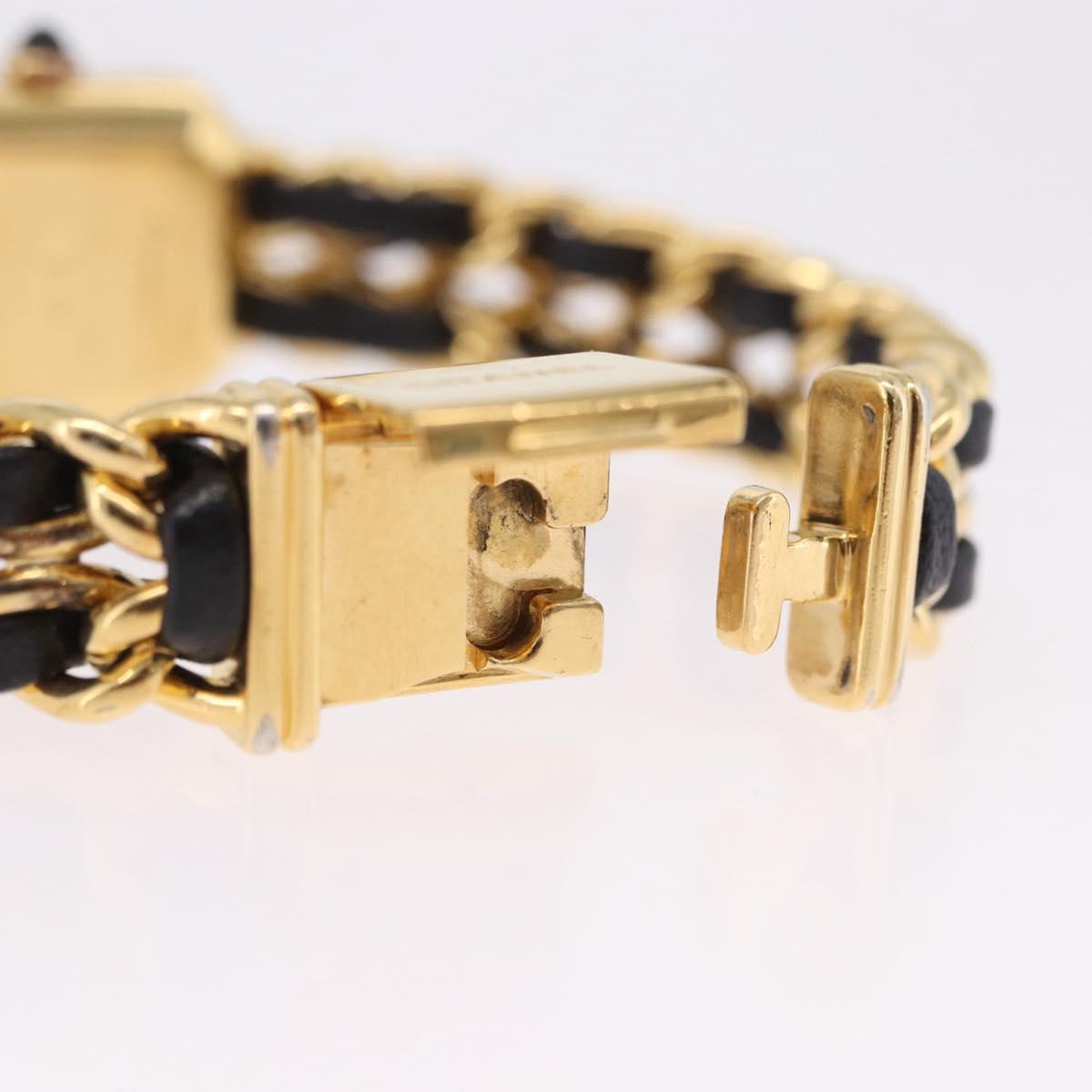 CHANEL Premiere L Watches metal Gold Tone CC Auth 199990SAM