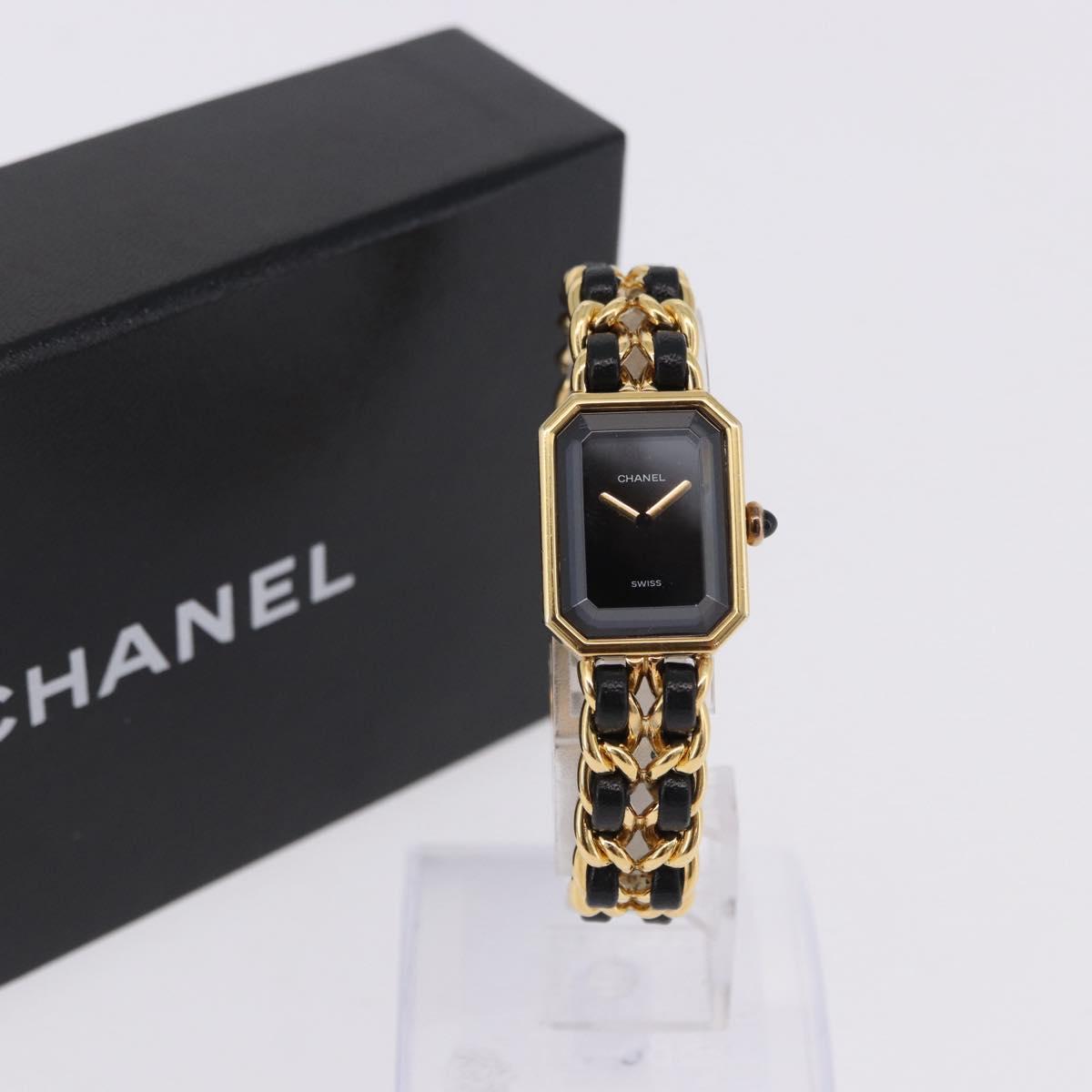 CHANEL Premiere L Watches metal Gold Tone CC Auth 199990SAM