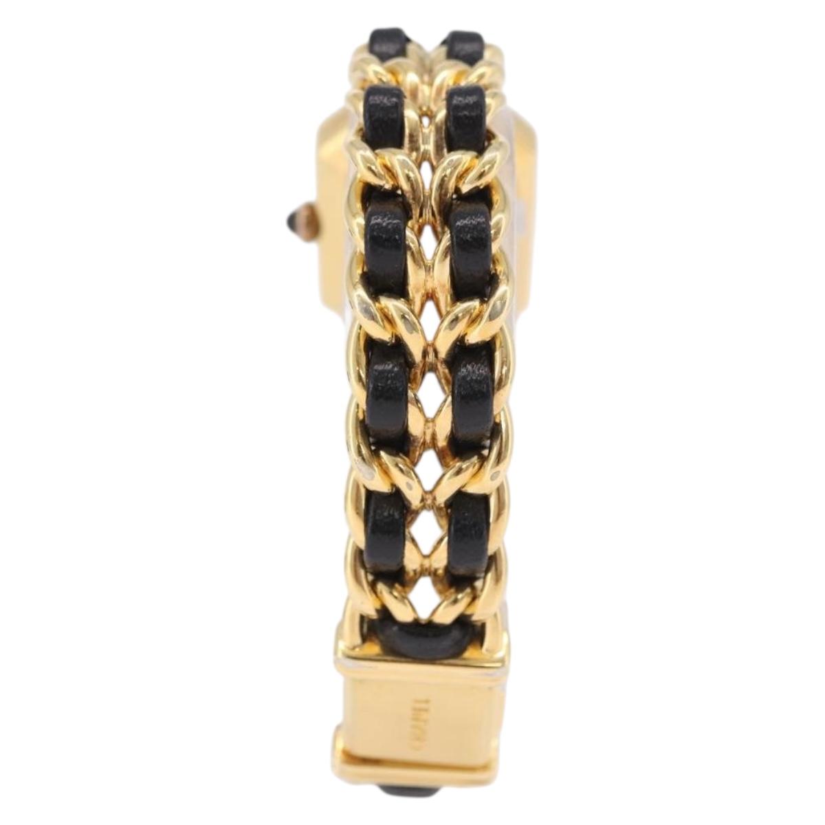 CHANEL Premiere L Watches metal Gold Tone CC Auth 199990SAM
