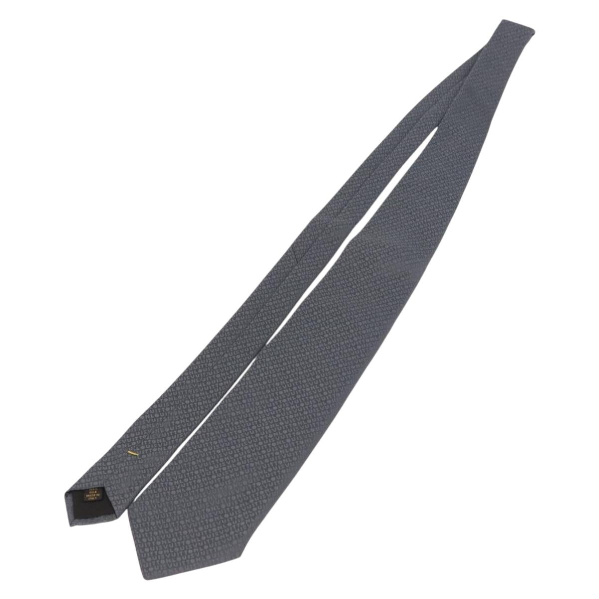 LOUIS VUITTON Necktie Silk Gray LV Auth 199991M