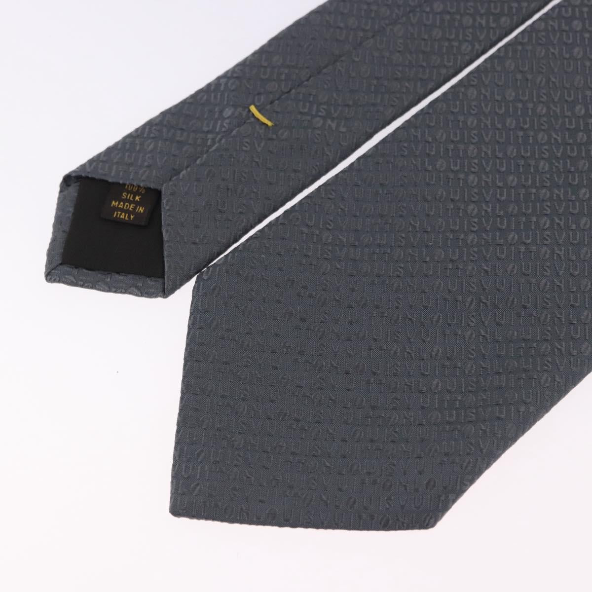 LOUIS VUITTON Necktie Silk Gray LV Auth 199991M