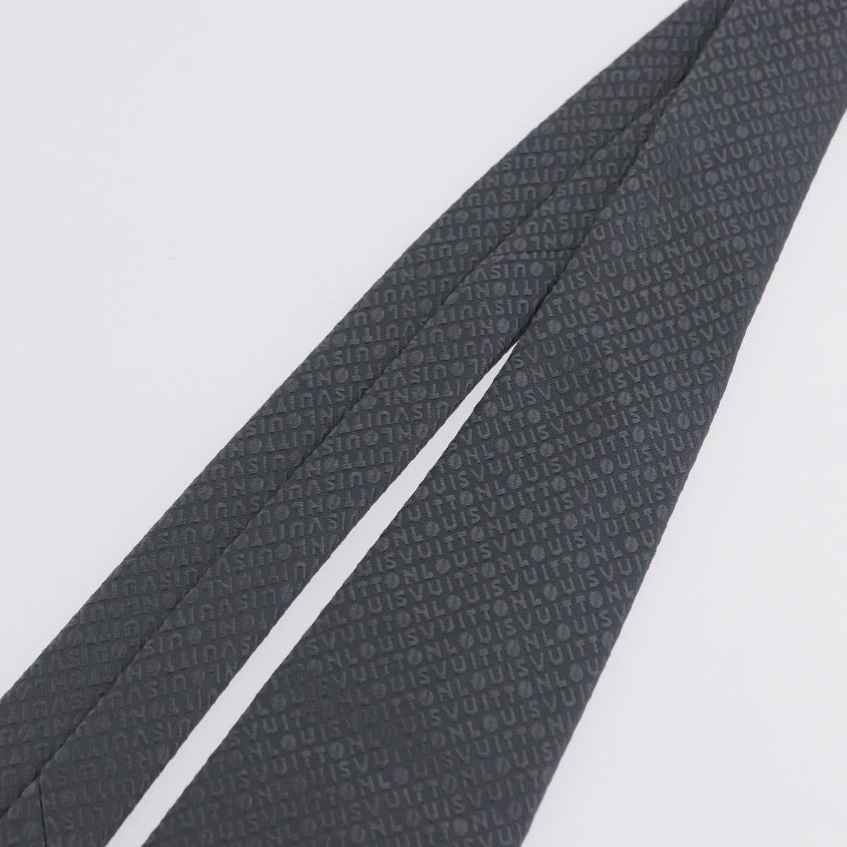 LOUIS VUITTON Necktie Silk Gray LV Auth 199991M